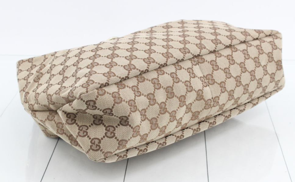 Gucci hobo horsebit lona gg canvas marron