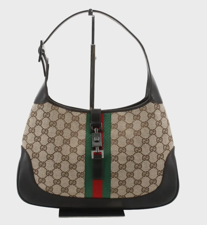 Gucci Jackie GG Canvas clasico mediano Marron Verde/Rojo