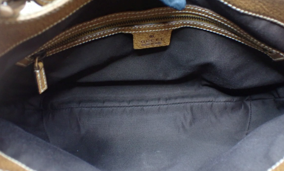 Gucci jackie gg canvas gold rosado y marron
