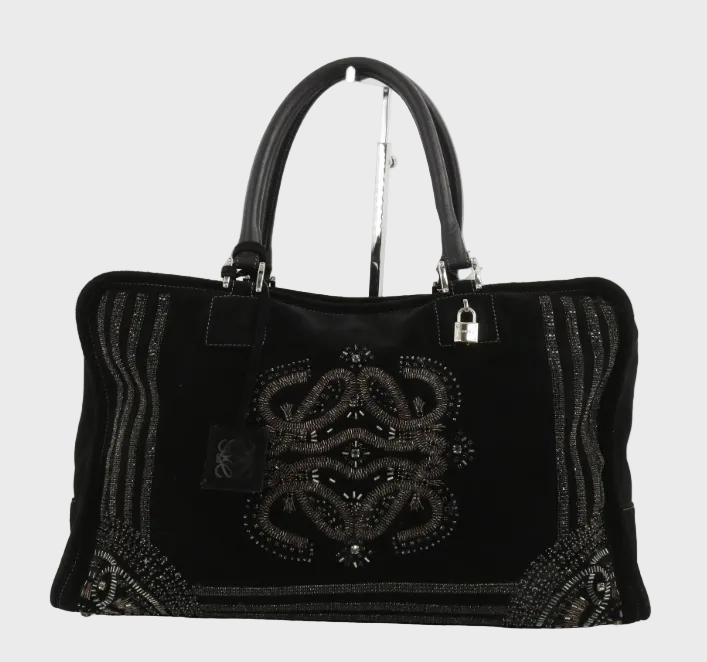 Loewe Amazona 44 ante negro con cristales Swarovski　　　　　