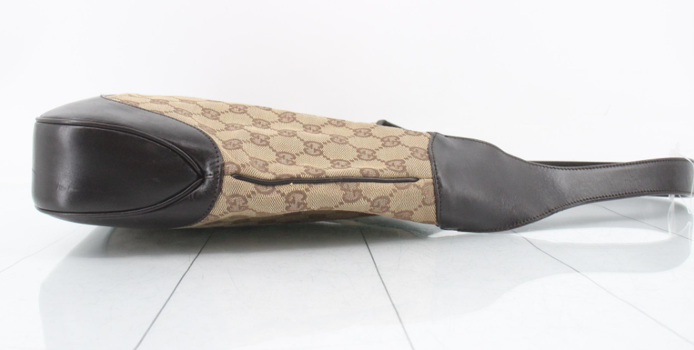 Gucci Jackie Grande Clásico Vintage | GG Canvas & Piel Marrón Oscuro