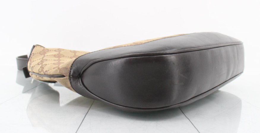 Gucci Jackie Grande Clásico Vintage | GG Canvas & Piel Marrón Oscuro