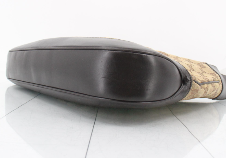 Gucci Jackie Grande Clásico Vintage | GG Canvas & Piel Marrón Oscuro