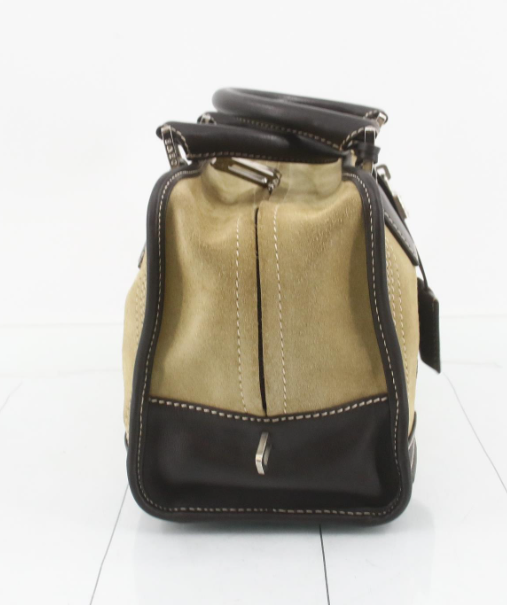 Loewe Amazona 30 Ante oro y Piel Camel/Marrón
