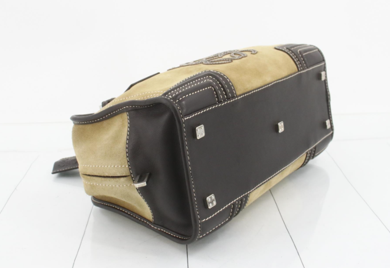 Loewe Amazona 30 Ante oro y Piel Camel/Marrón