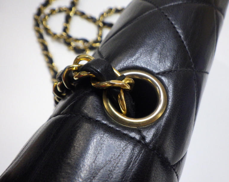 Chanel timeless 25 diana negro en piel de cordero serie 4
