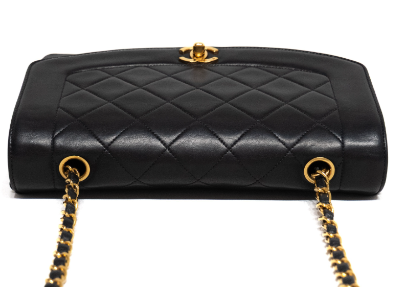 Chanel Timeless 25 diana negro en piel de cordero serie 2