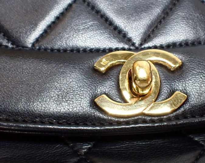 Chanel Timeless 25 diana negro en piel de cordero serie 2