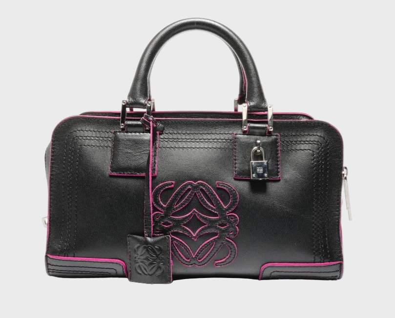 Loewe amazona negro y rosa 28 con 2 bandoleras