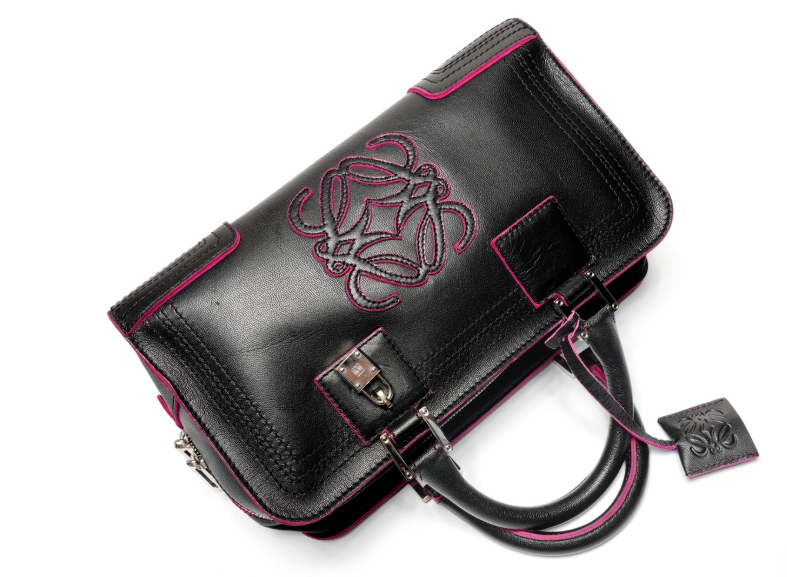 Loewe amazona negro y rosa 28 con 2 bandoleras