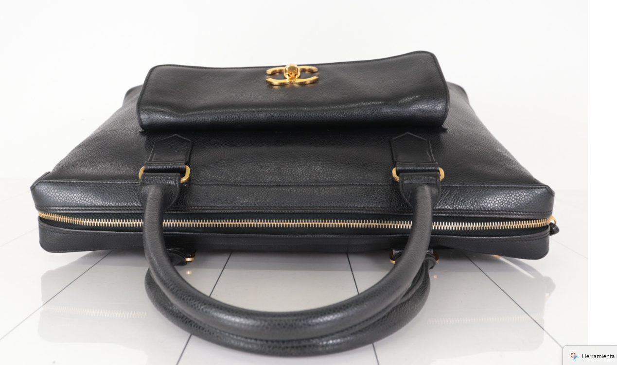 Chanel Caviar Tote Vintage | Logo Grande Turn Lock · Serie 2