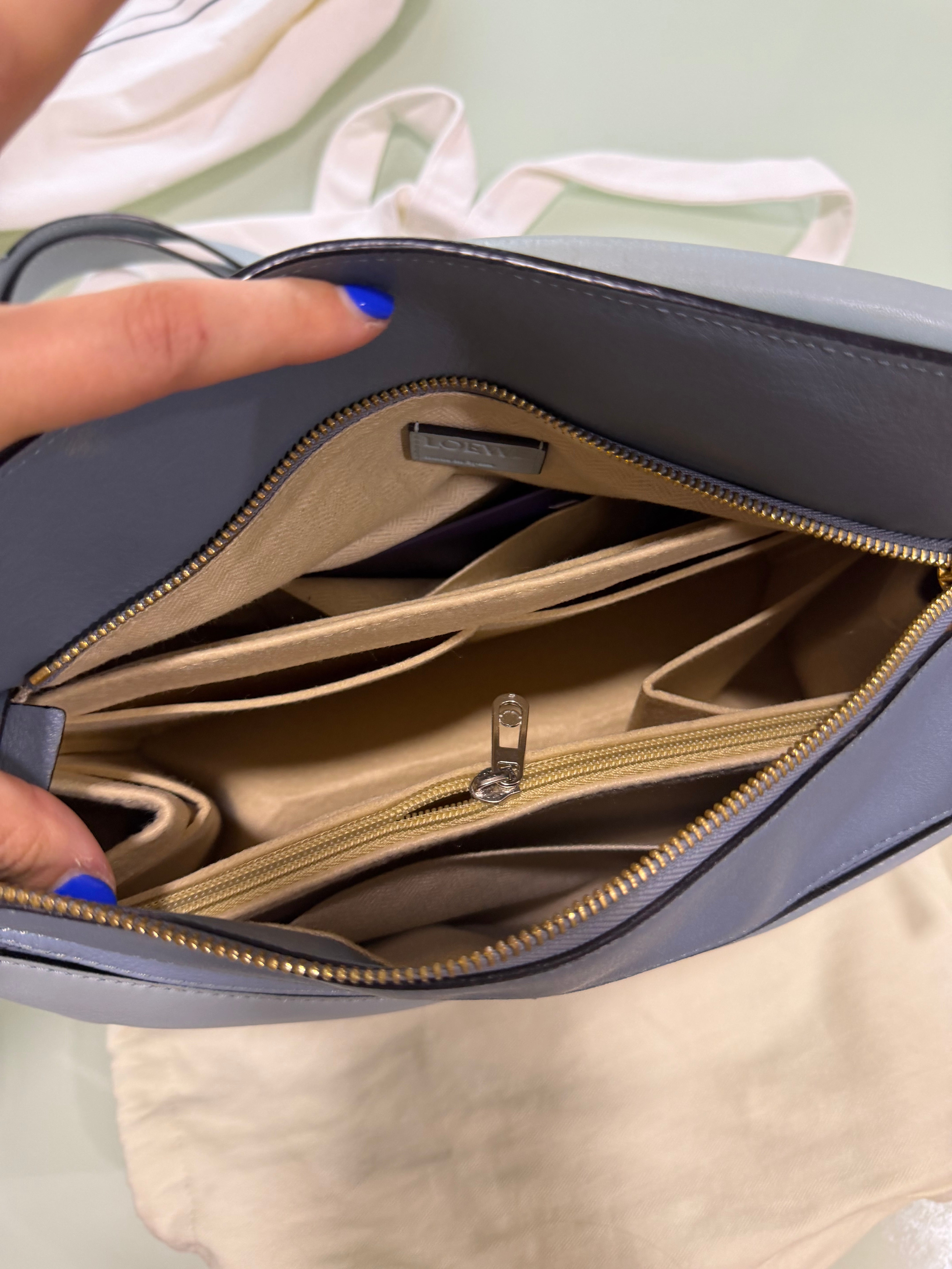 Loewe puzzle bag mediano tricolor sky baby blue