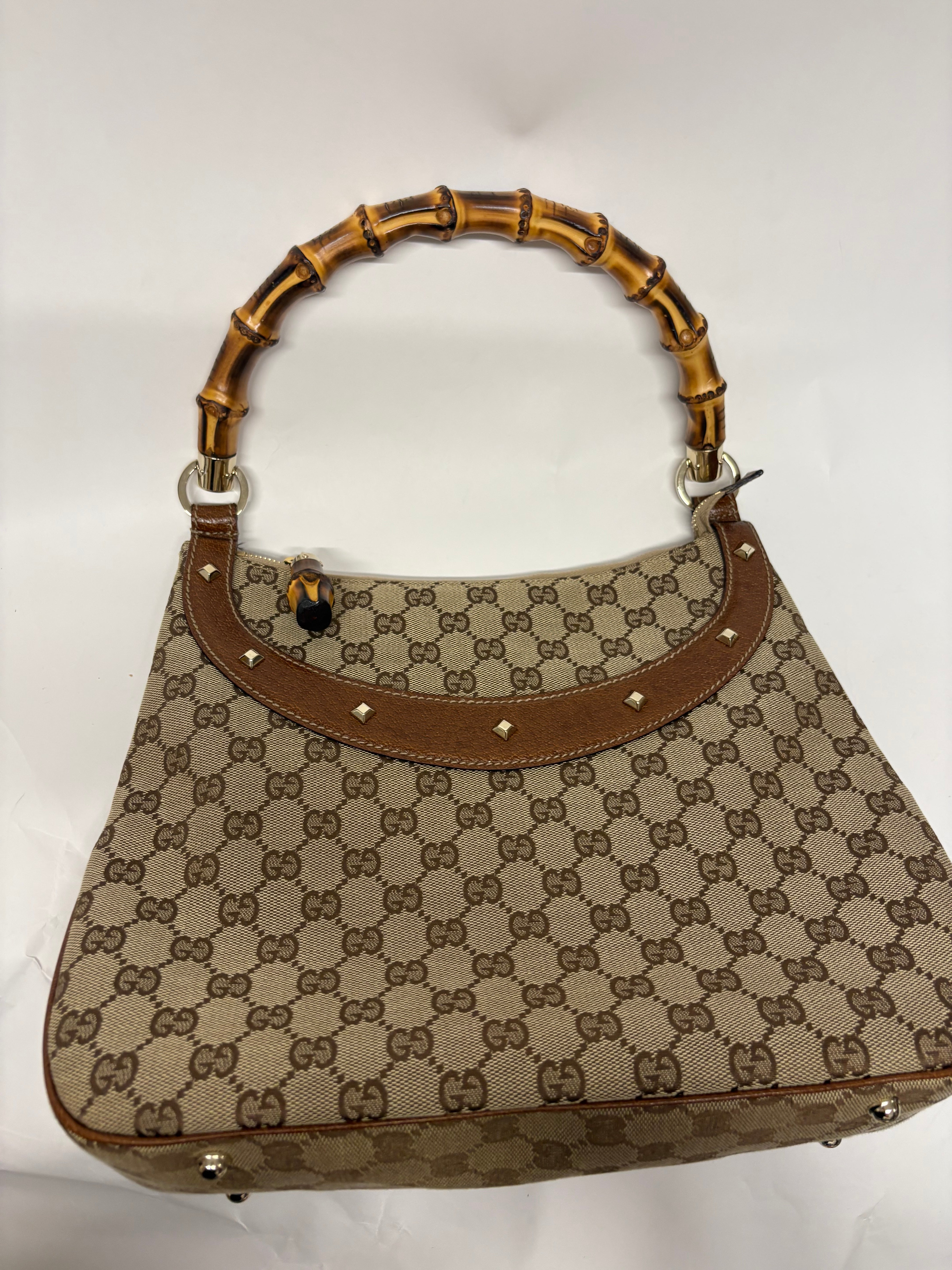 Gucci Bamboo GG Canvas vintage en color marrón