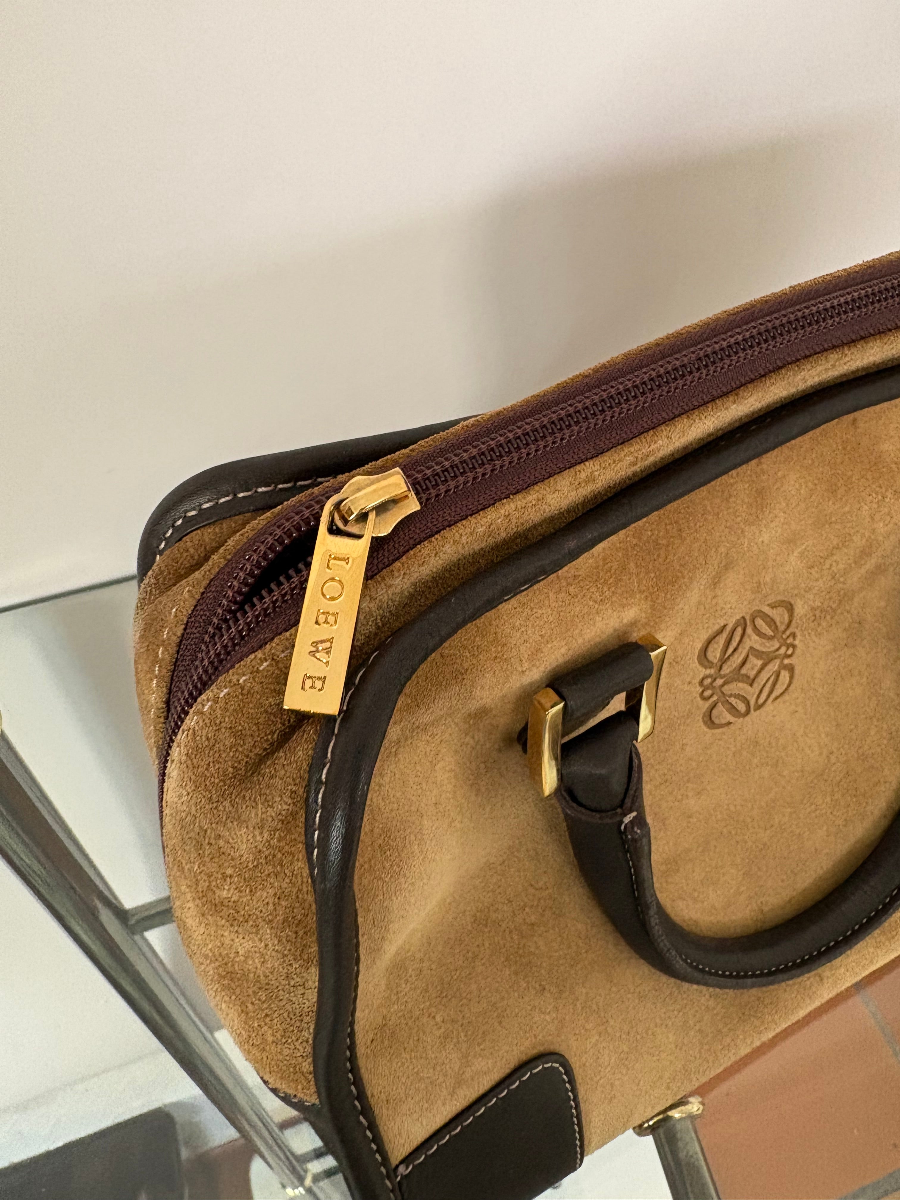 Loewe amazona 28 camel y marrón oscuro vintage