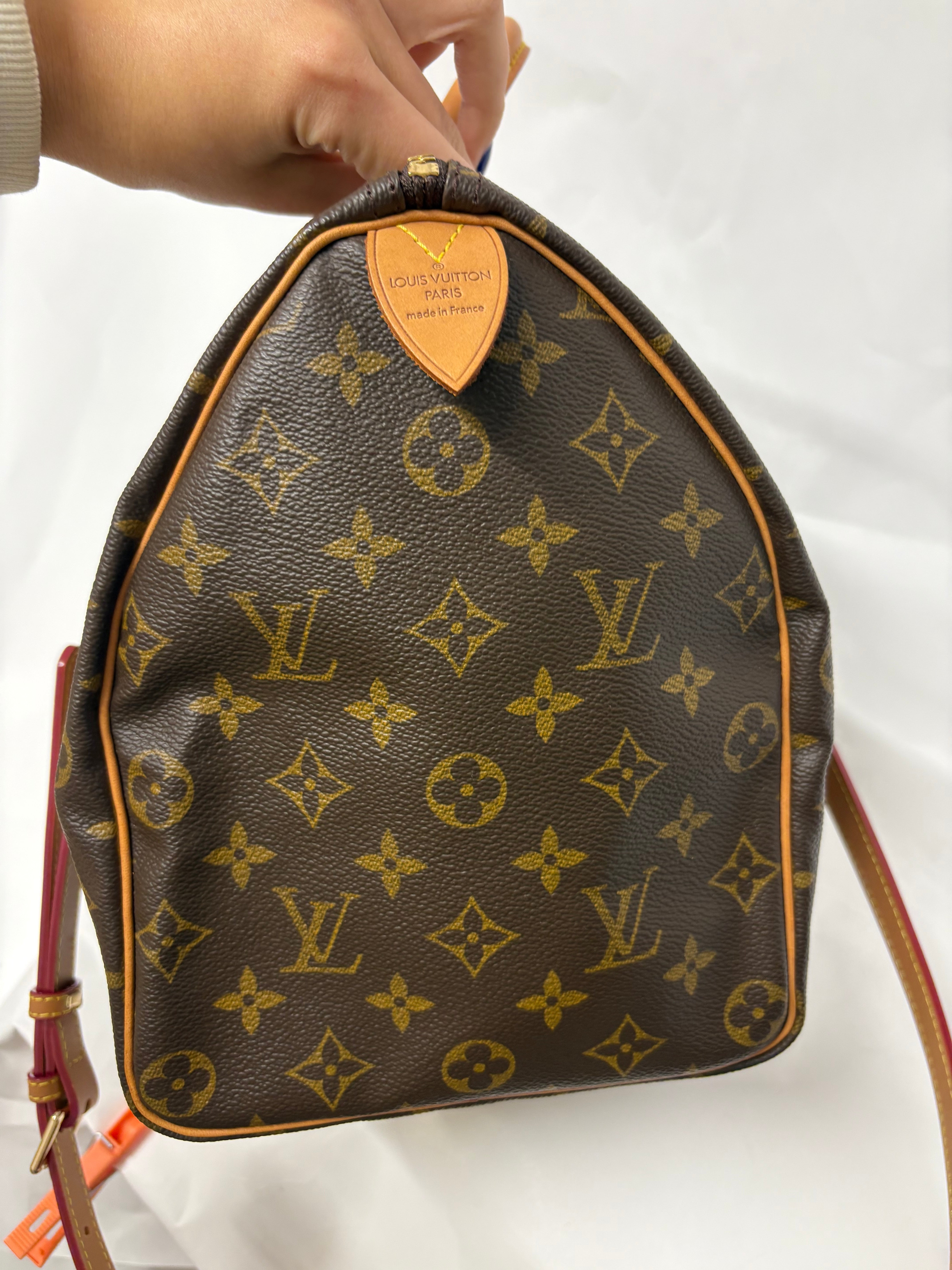 Louis Vuitton speedy 35 canvas monogram con bandolera extra