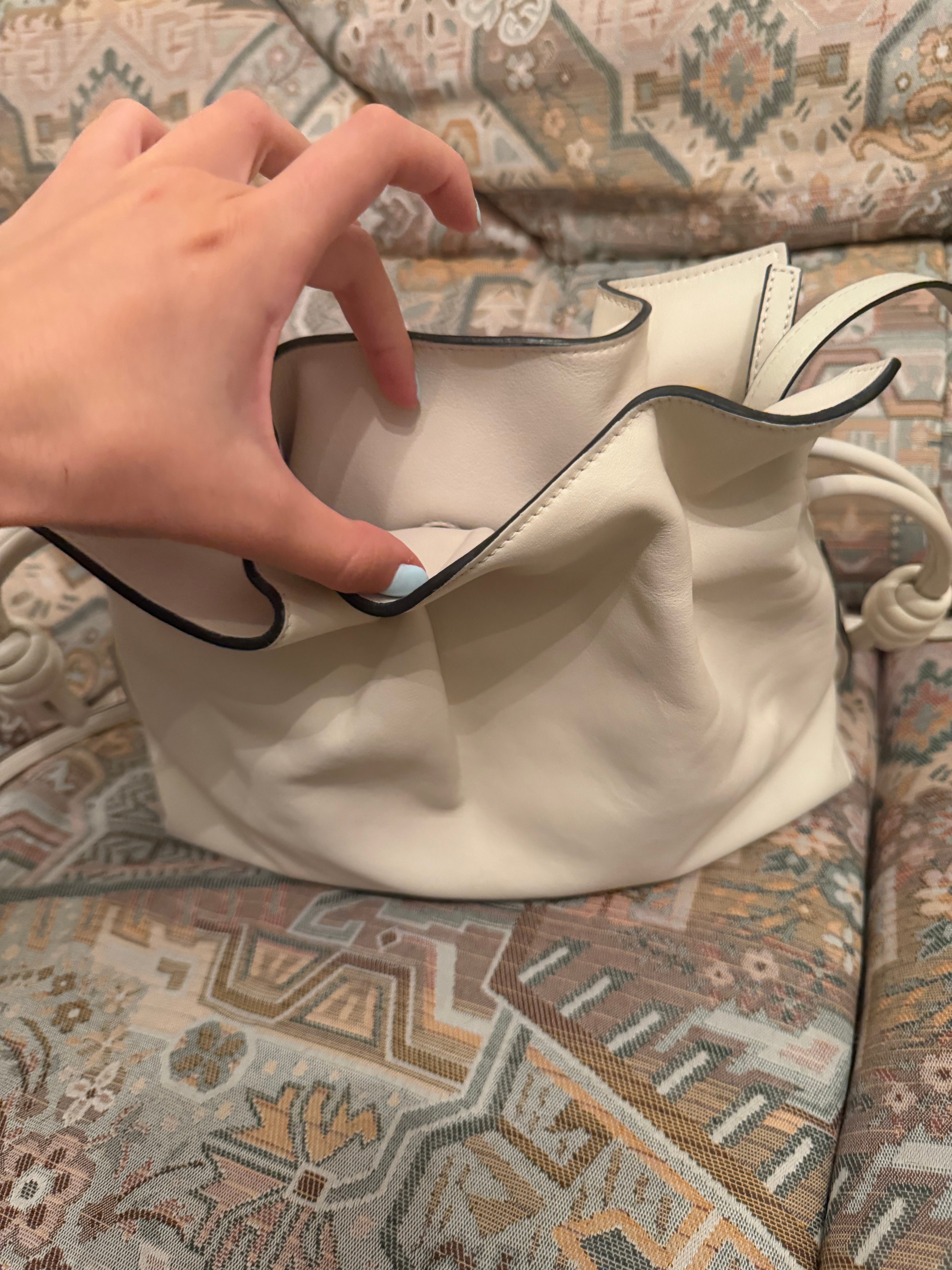 Loewe Flamenco Mediano Piel Blanco Roto