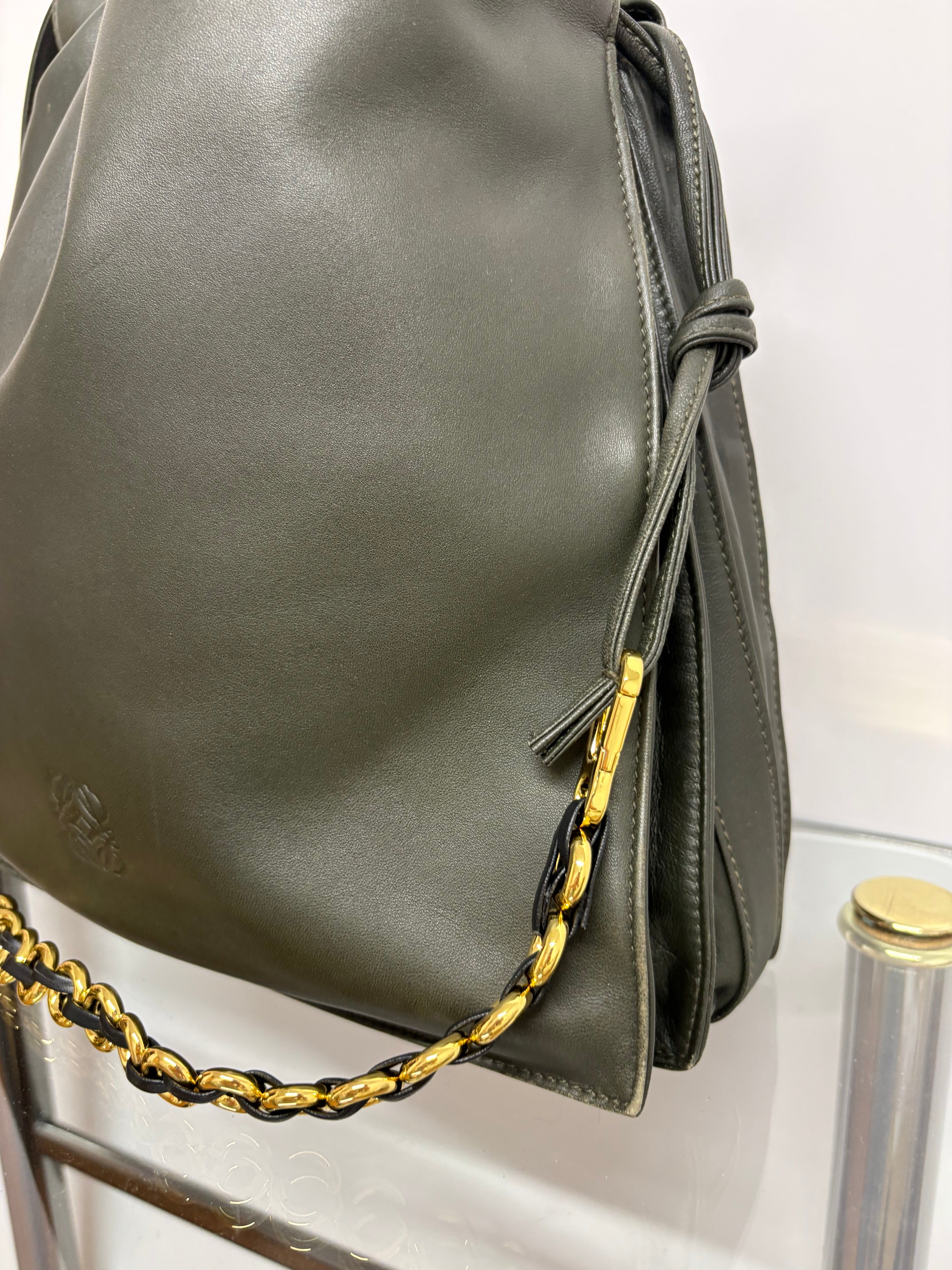 Loewe Flamenco Mediano Vintage Verde Oliva