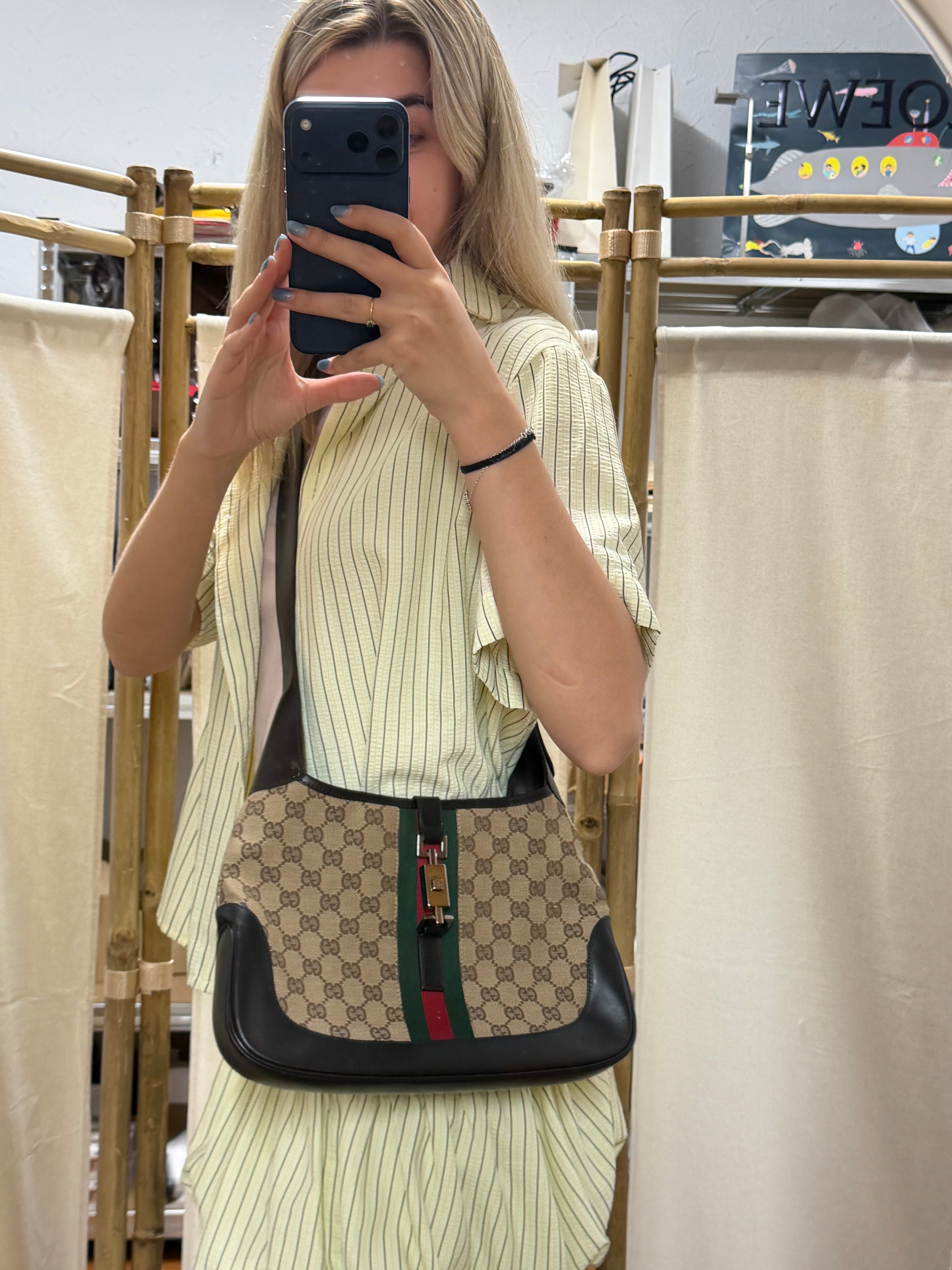 Gucci Jackie GG Canvas Web pequeña con bandolera