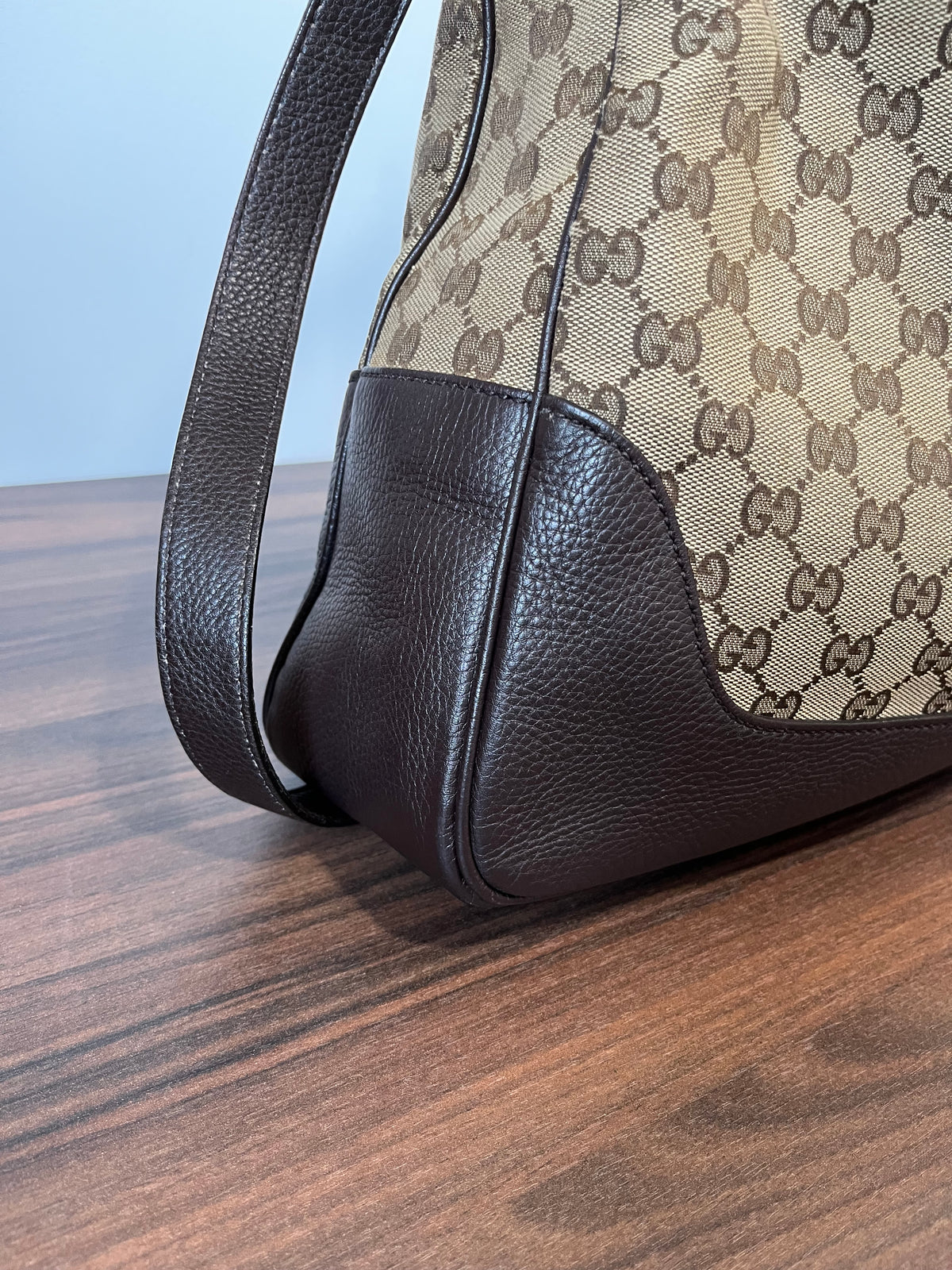 Gucci hobo Bamboo Lona GG Beige con Bandolera