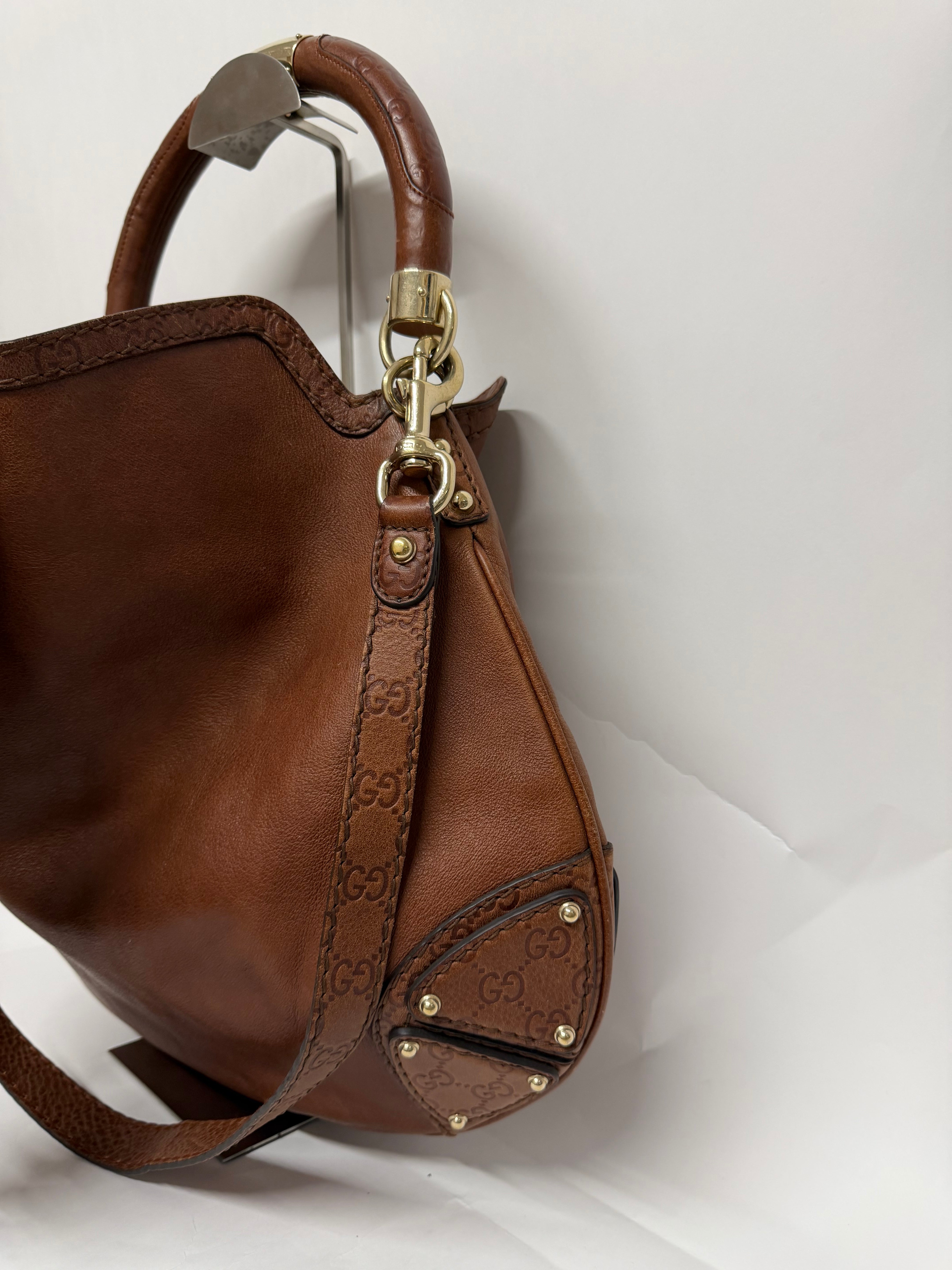 Gucci Indy Satchel Guccissima con Bambú XL