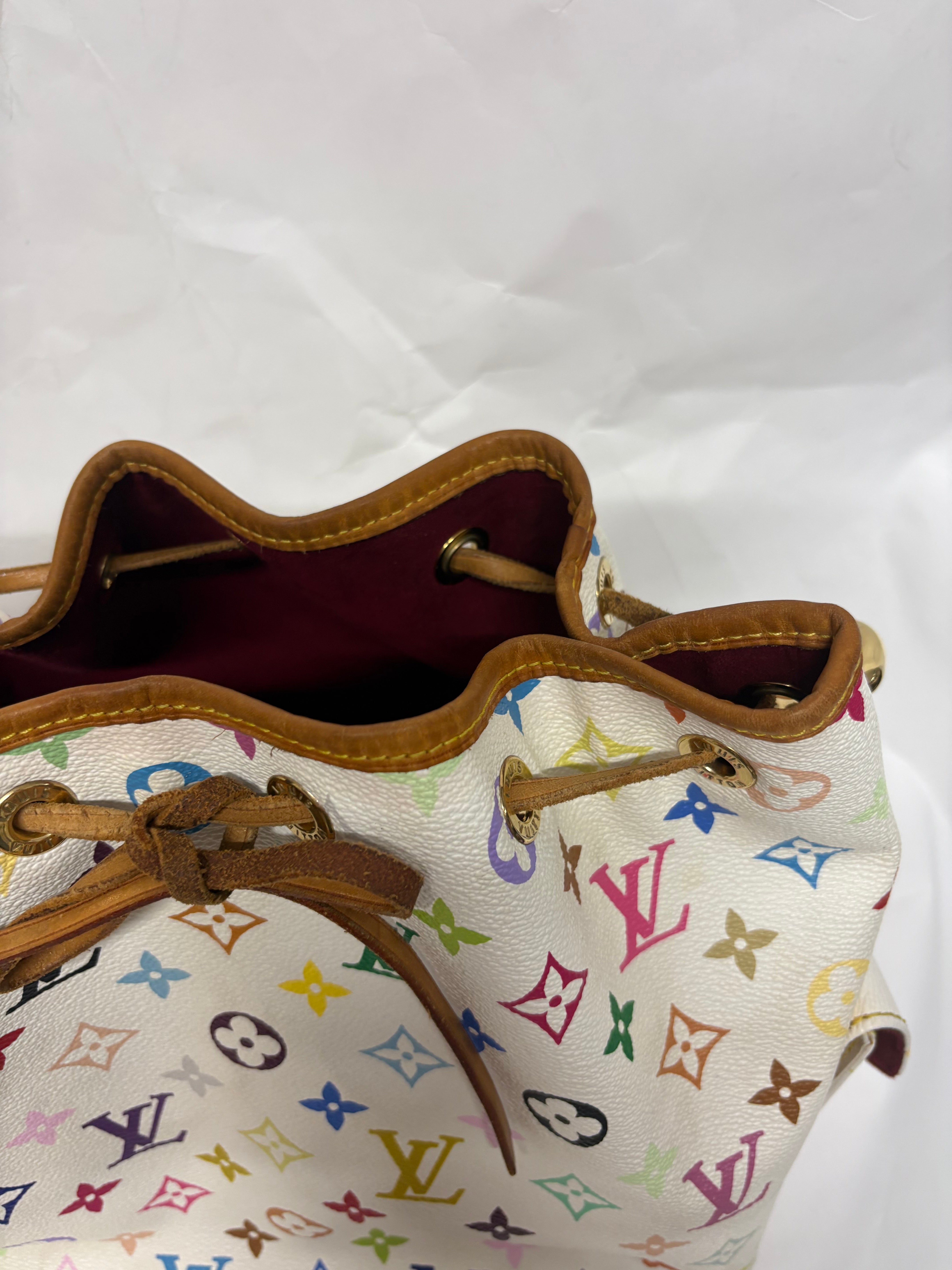 Louis Vuitton x Takashi Murakami Petit Noé Multicolor White – Edición Limitada
