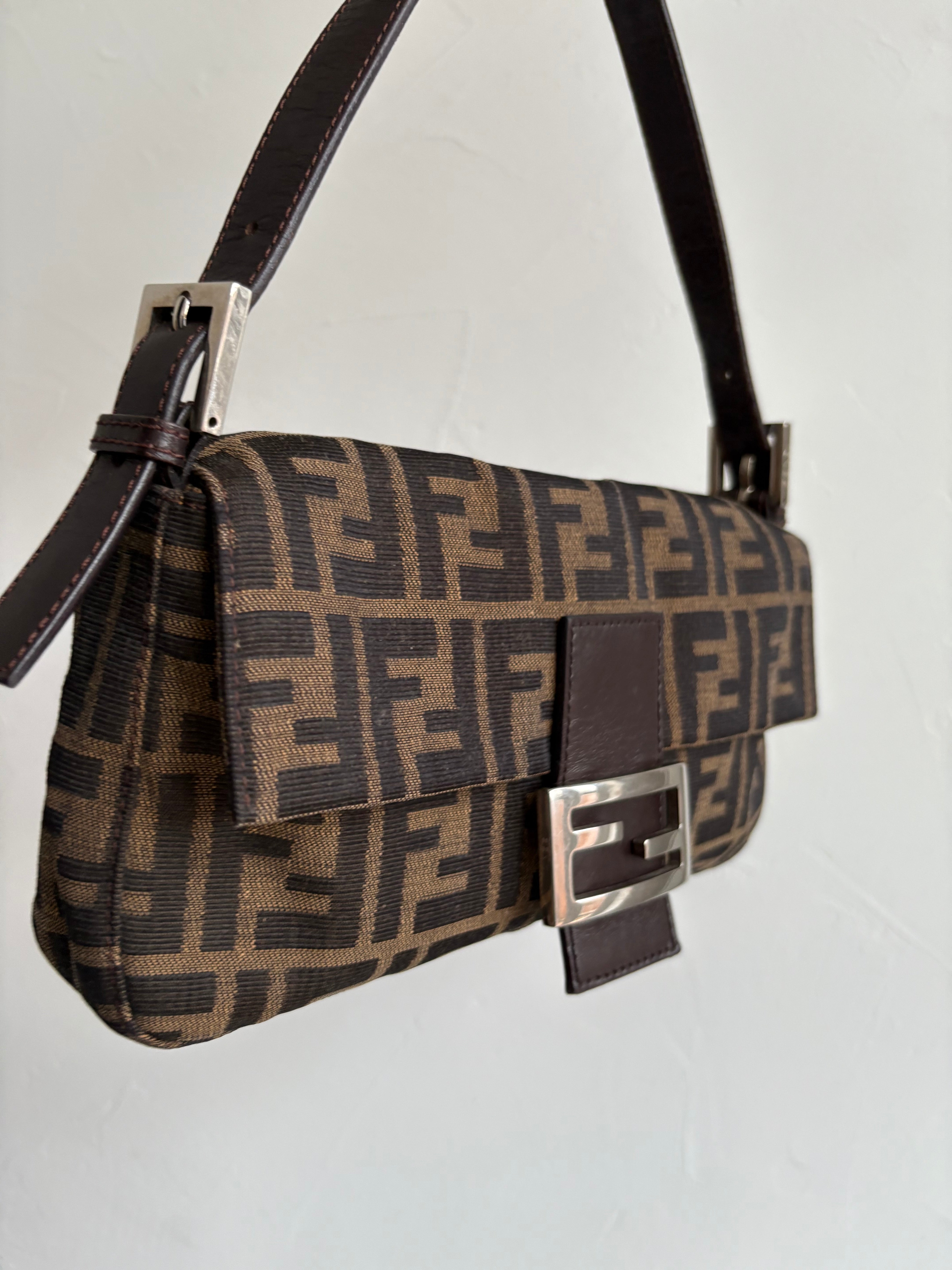 Fendi Baguette Zucca Marrón Vintage