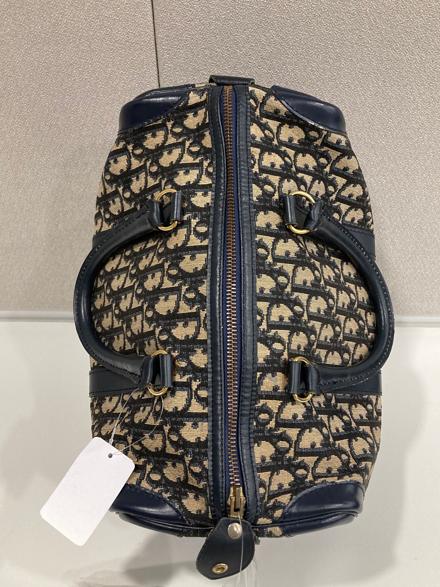 Dior Trotter bowling 30 Boston Canvas Monograma Azul