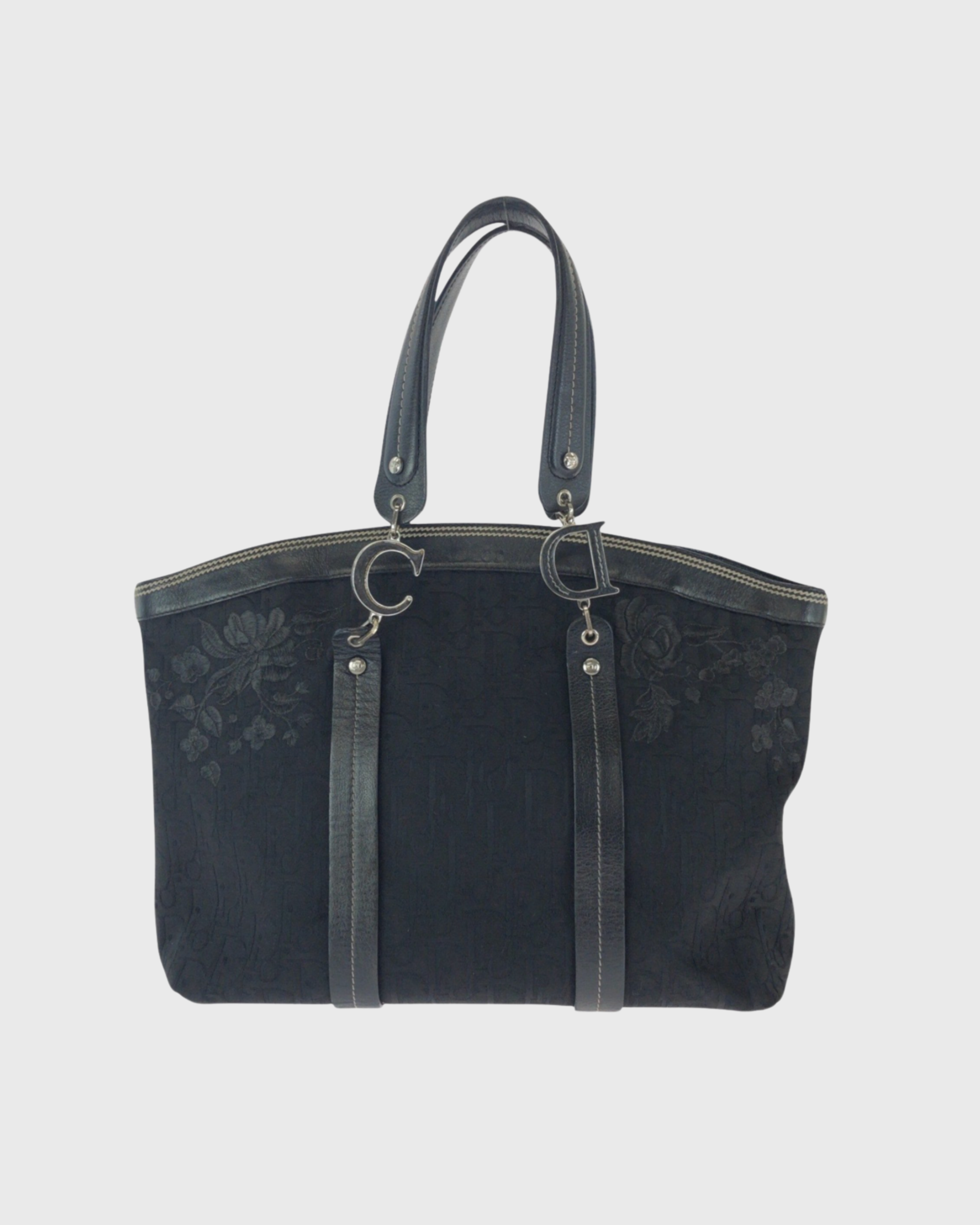 Dior Flower Bag Lona Negra