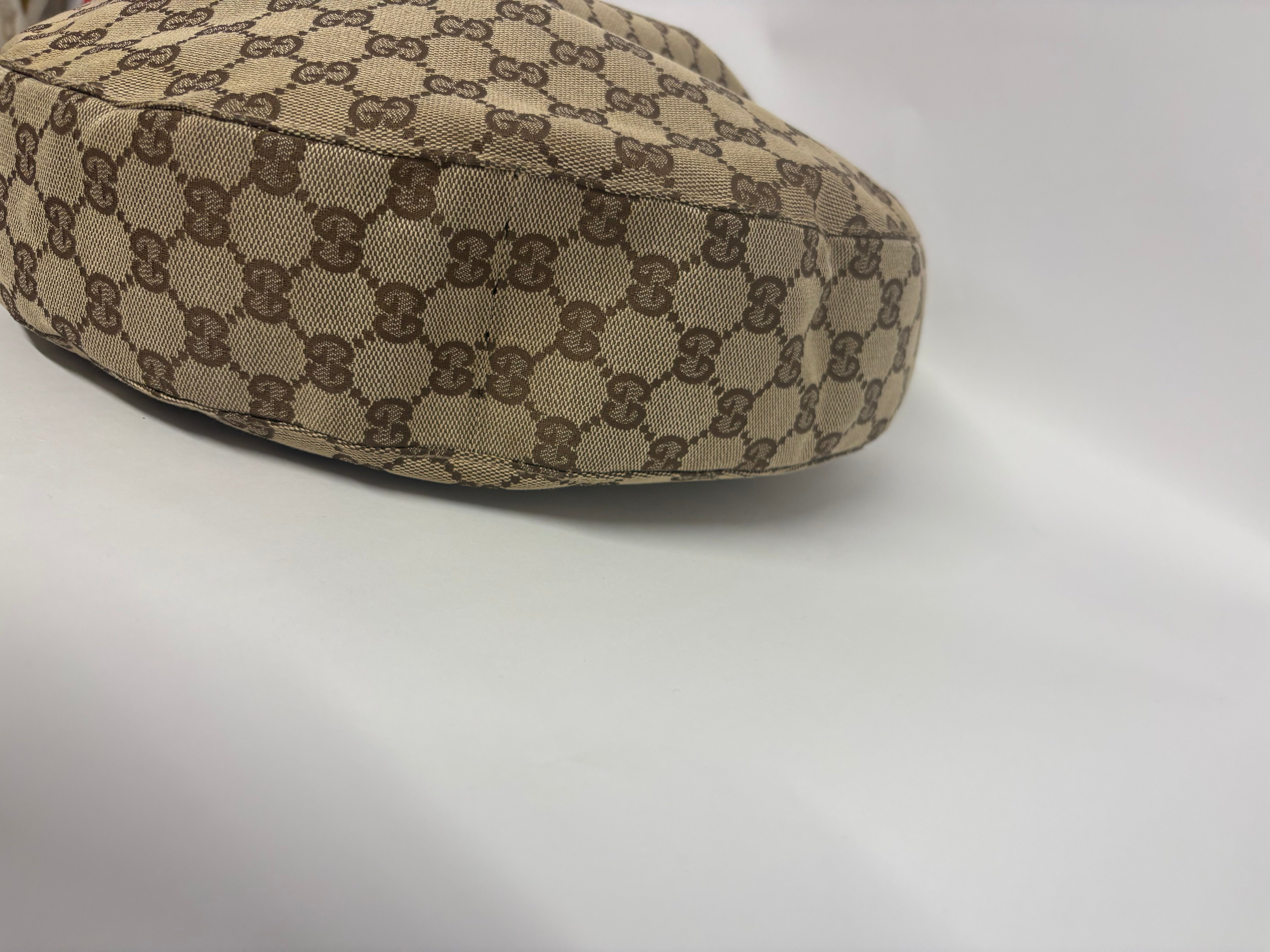 Gucci Bamboo ring  GG Canvas con Metal verde metalizado