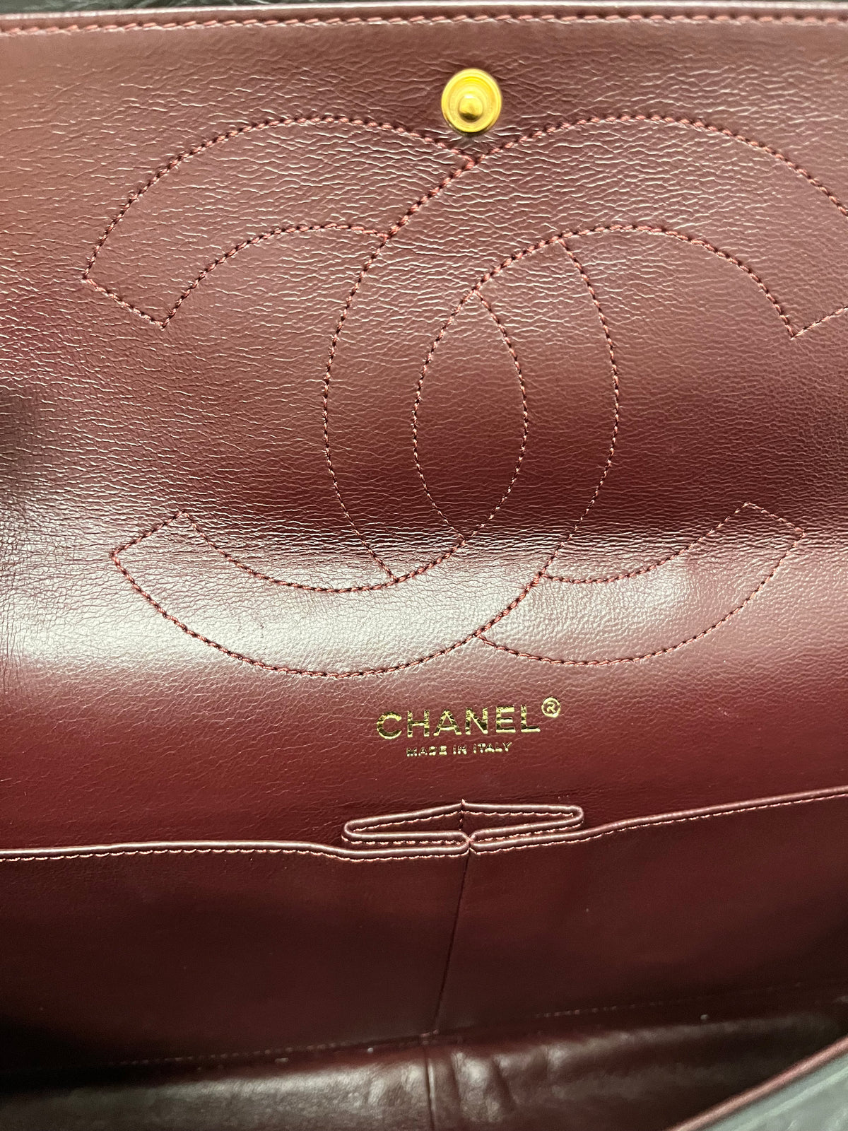 Chanel Reissue 2.55 Double Flap 227 Piel de Becerro Envejecida Negra · grande Serie 15