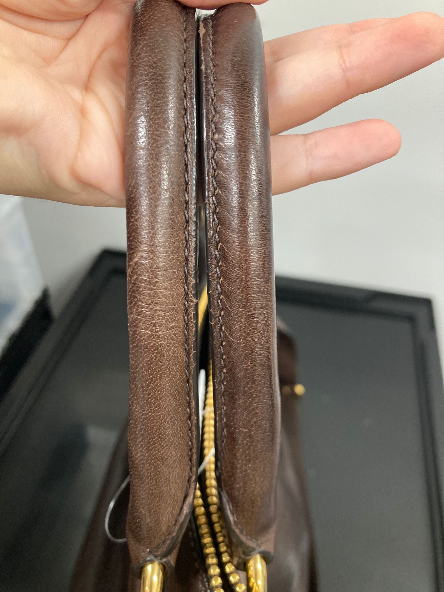 Prada 2Way Tote Bag en piel marrón chocolate