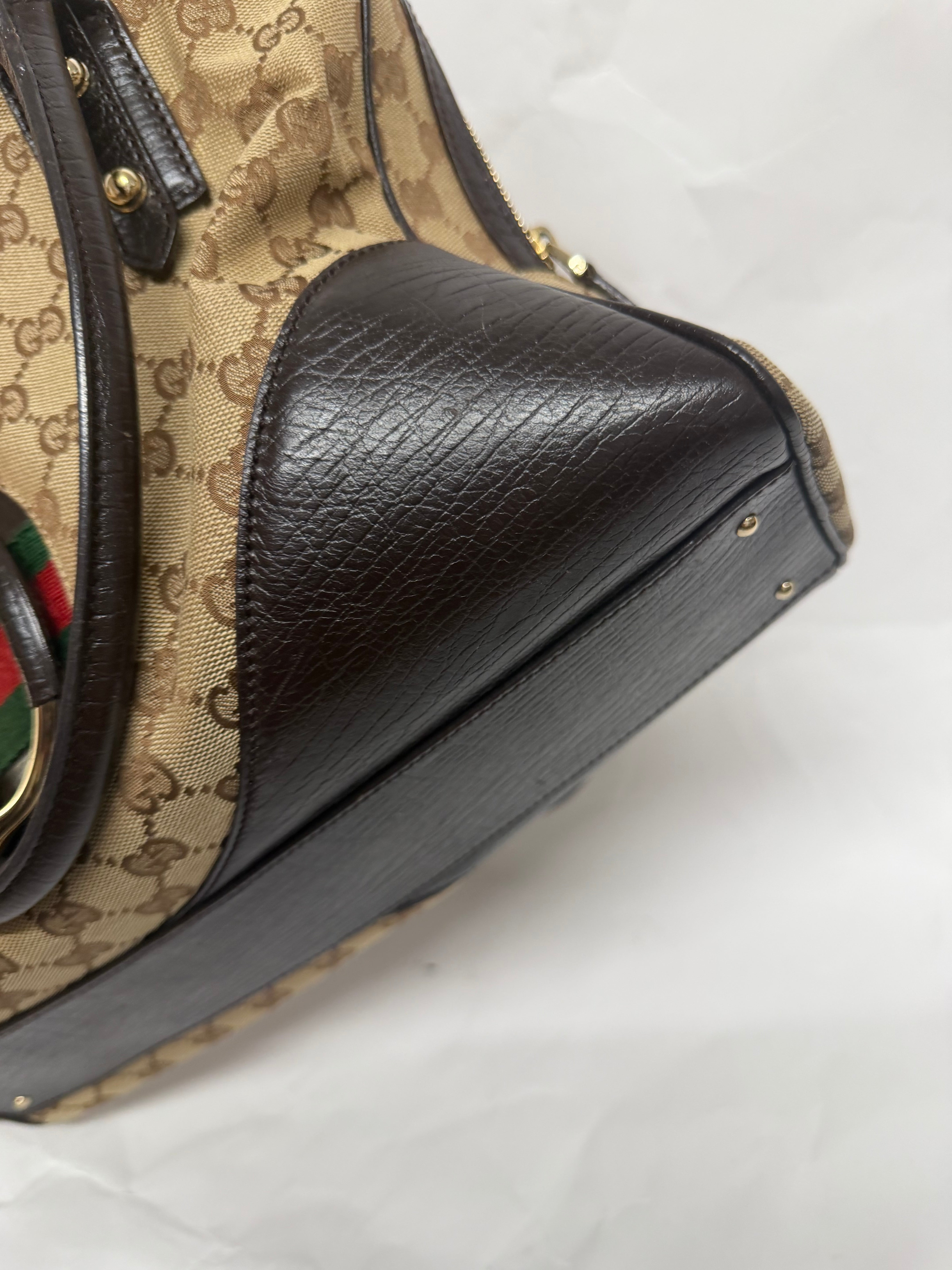 Gucci Hasler Horsebit GG Canvas Shoulder Bag