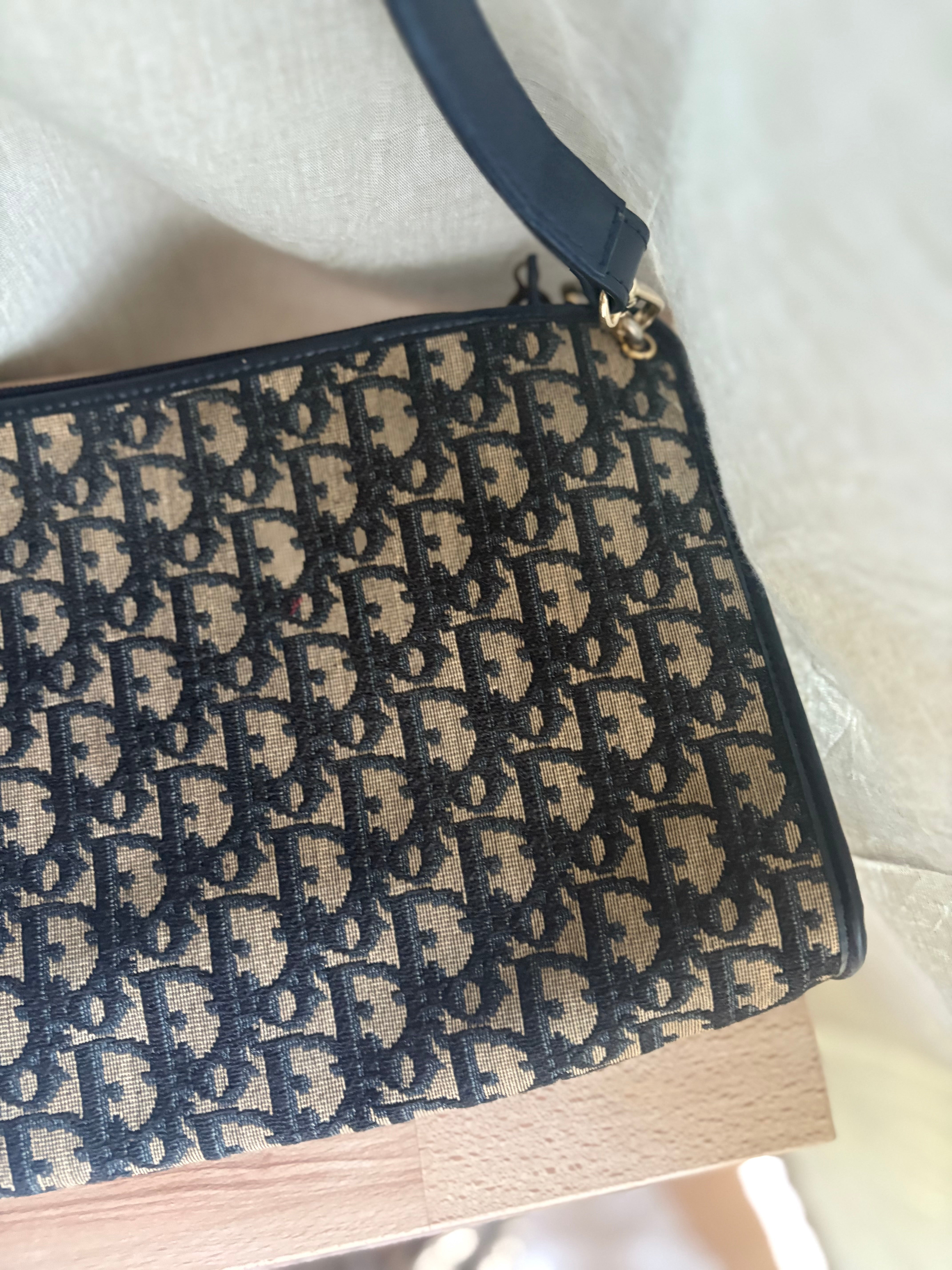 Christian Dior vintage bandolera monogram azul