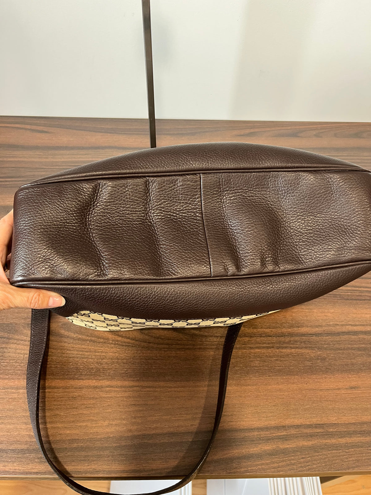 Gucci hobo Bamboo Lona GG Beige con Bandolera
