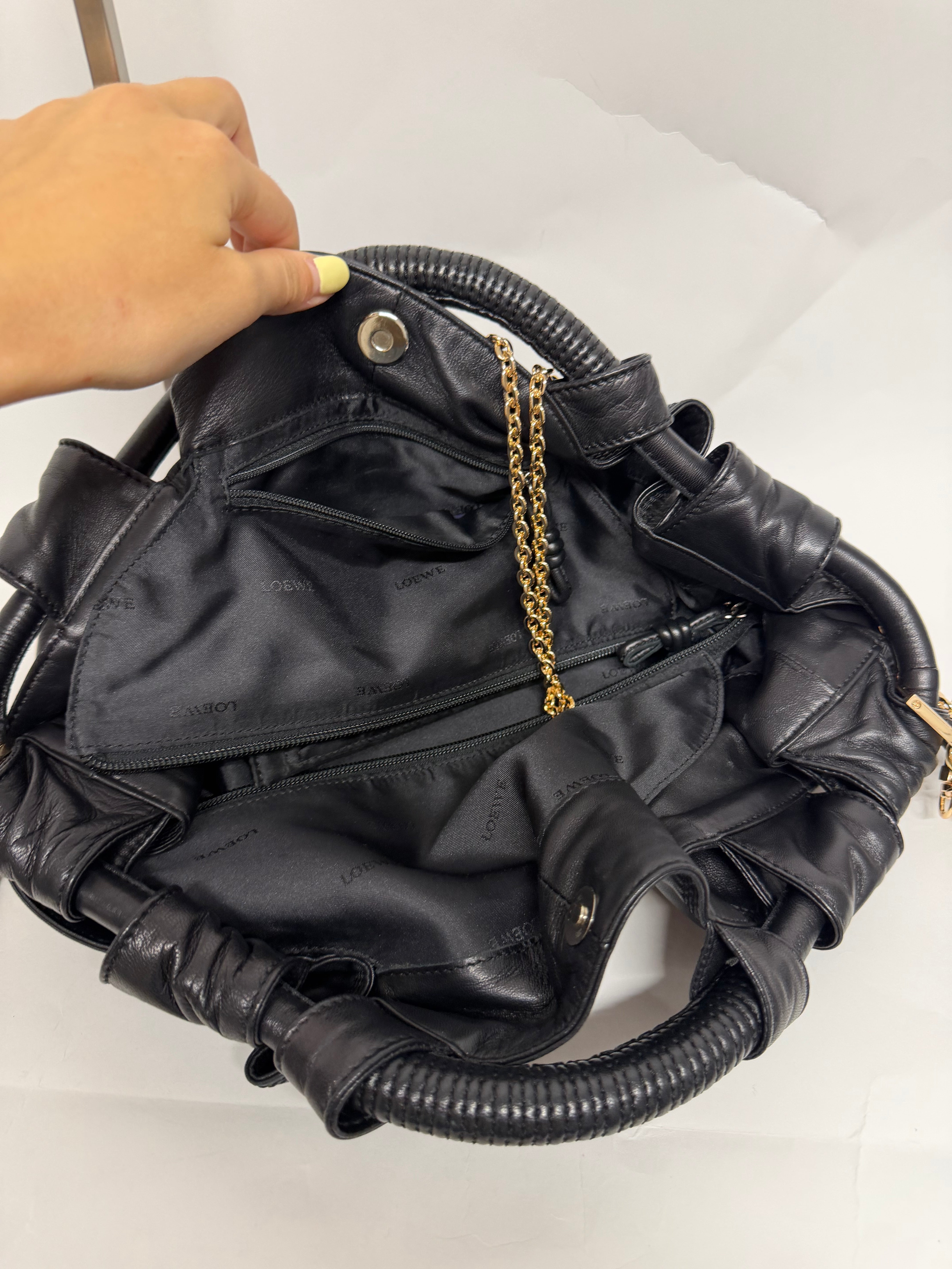 Loewe Aire nappa pequeño Negro dos bandoleras