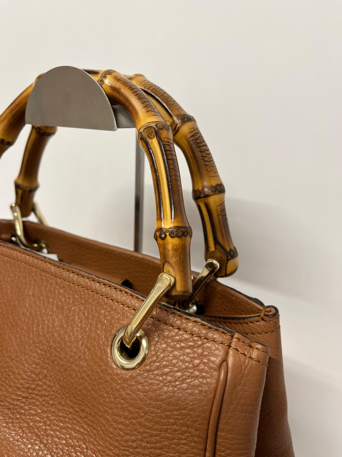 Gucci Bamboo Shopper Small Piel de Becerro Marrón