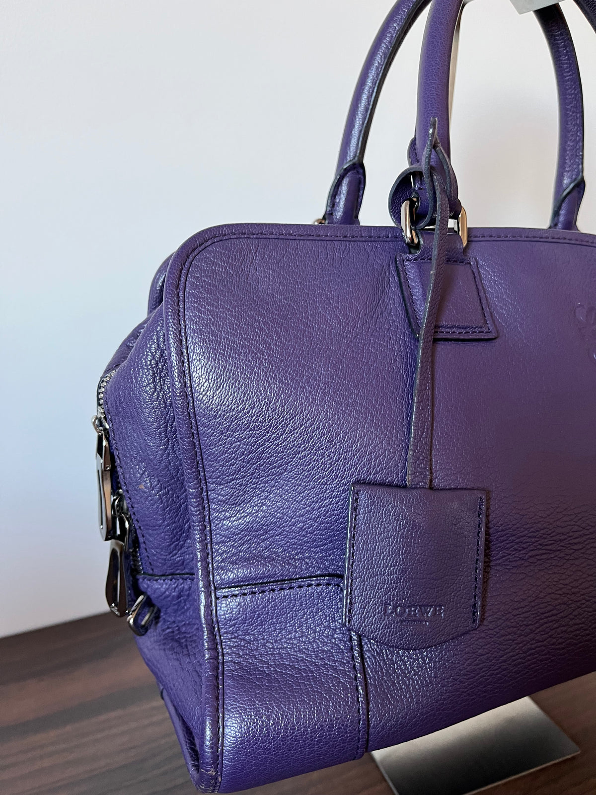 Loewe Amazona 36 Piel Morada · Herrajes Plata