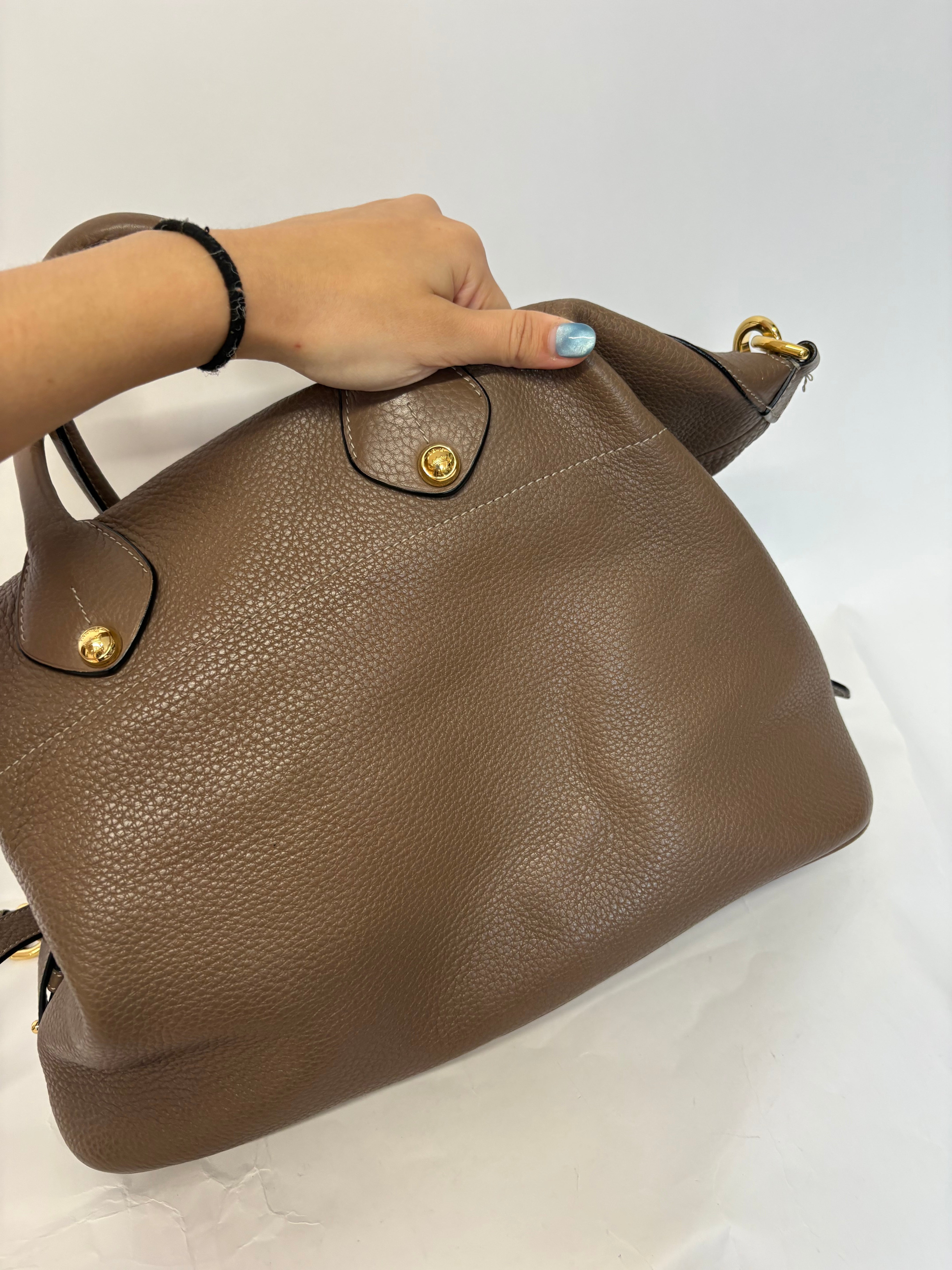 LOEWE Boston Bag Ostrich Pocket Edition grande camel