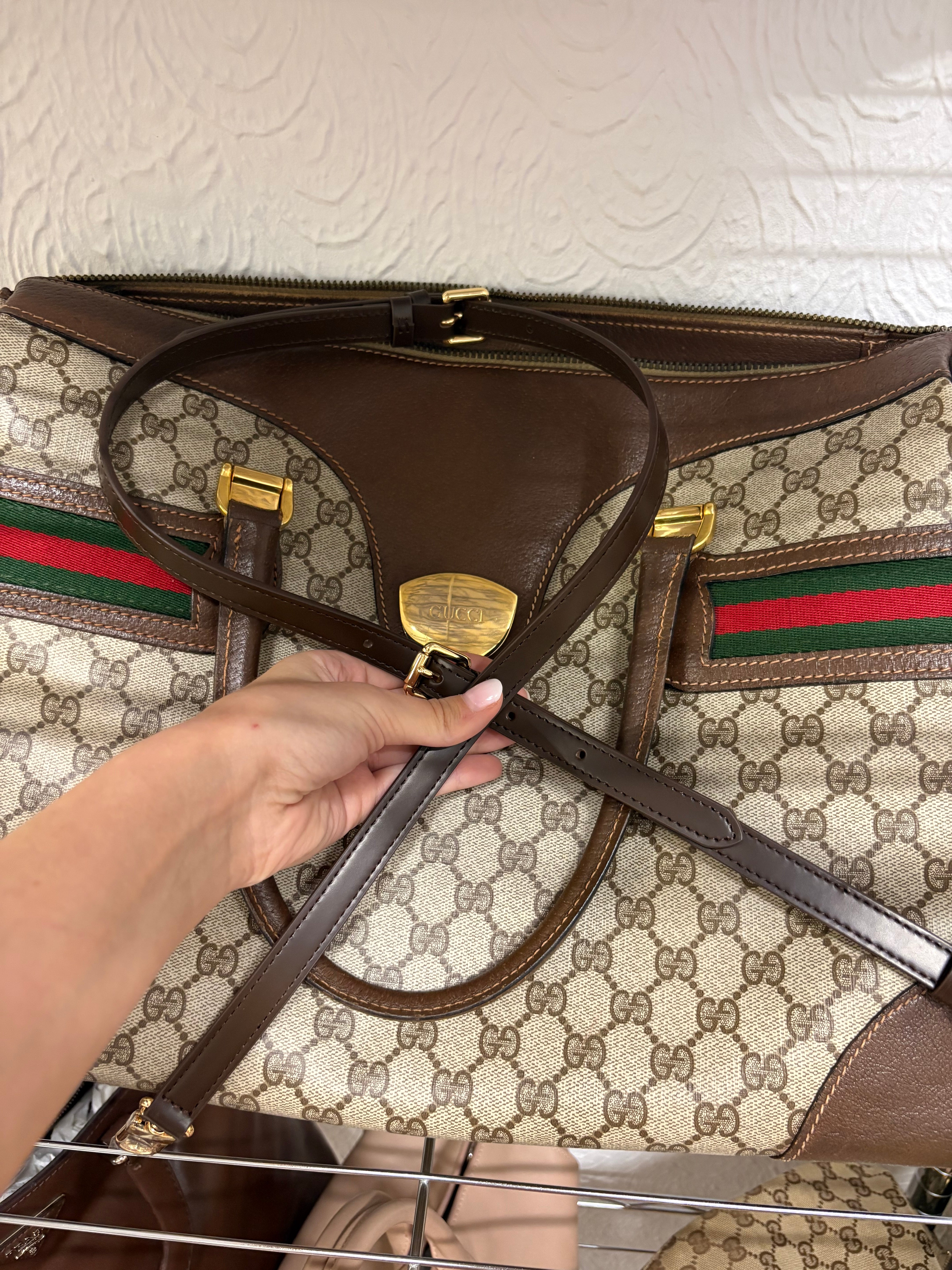 Gucci vintage gg supreme web boston XXL bag