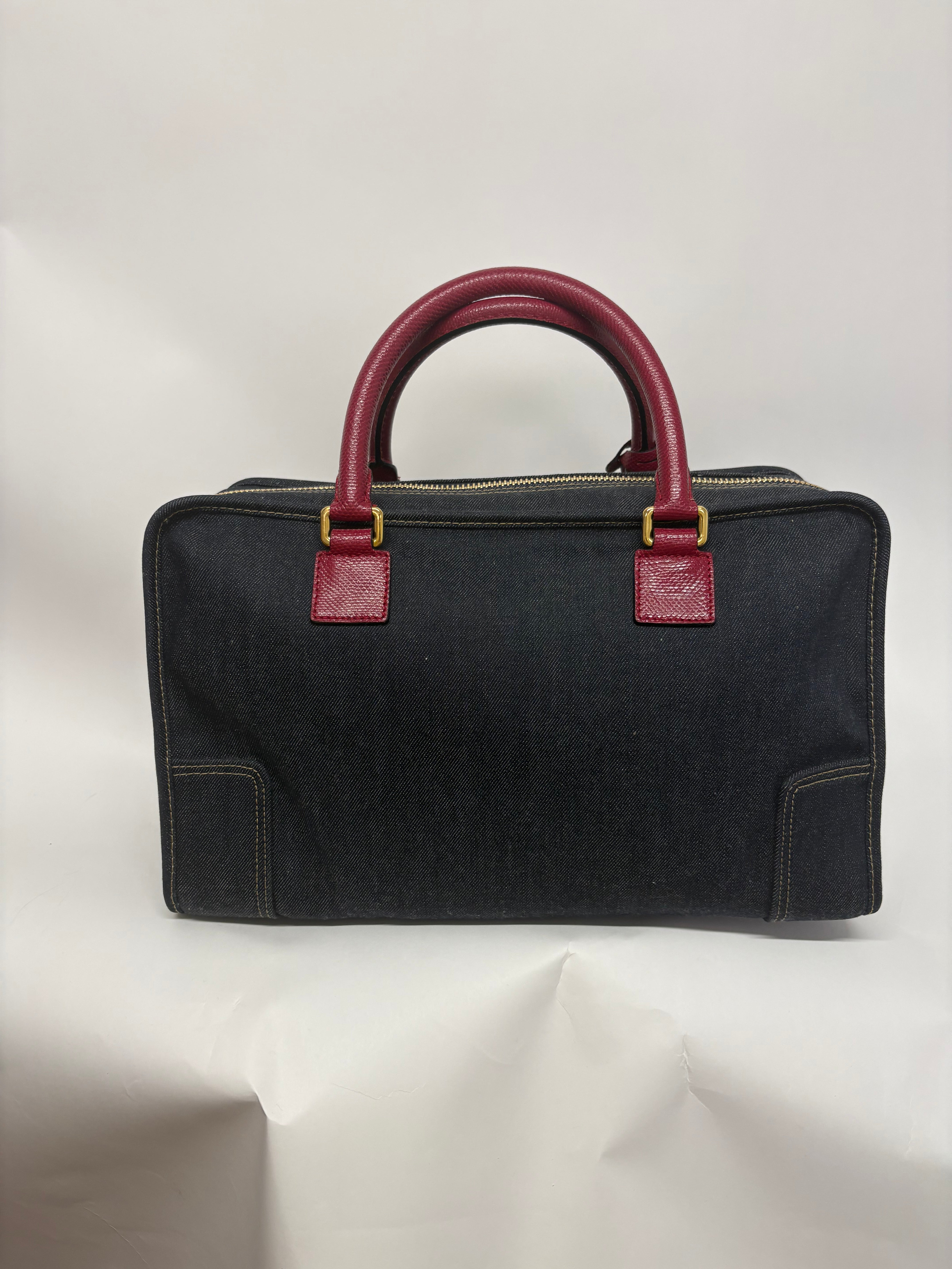 Loewe amazona 35 denim azul y rosa
