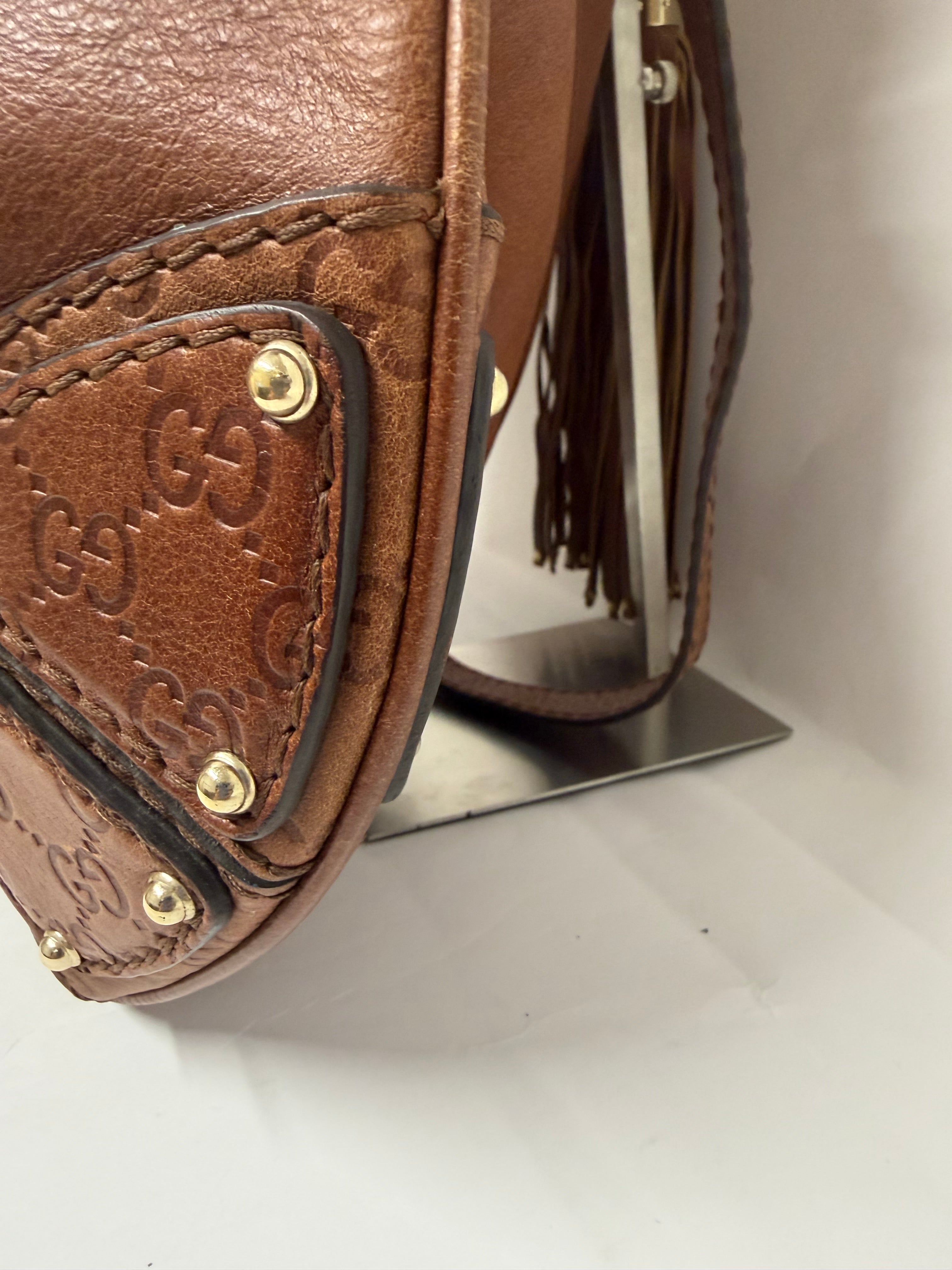 Gucci Indy Satchel Guccissima con Bambú XL