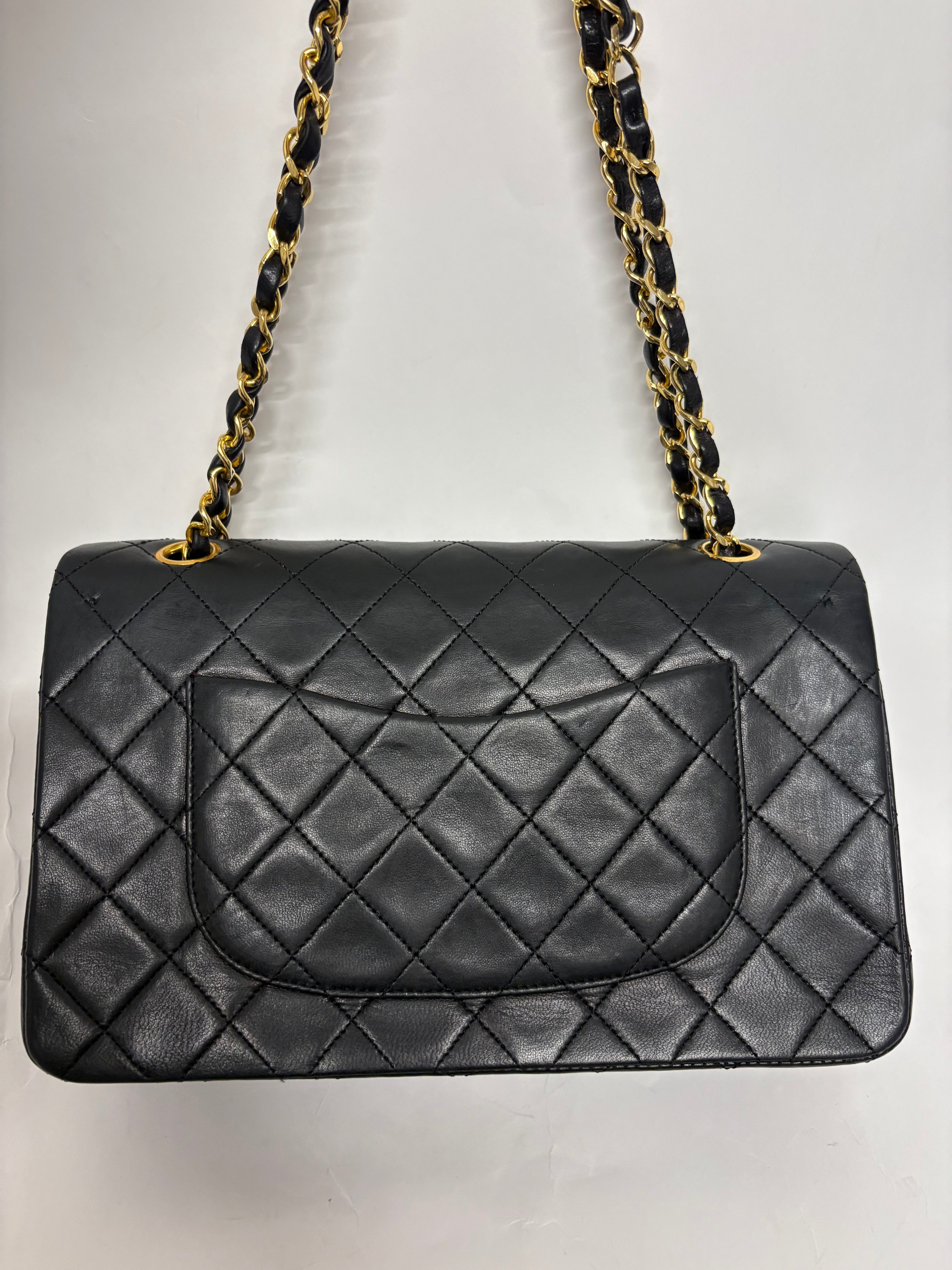 Chanel Timeless Double Flap 25 Lambskin negro serie 0