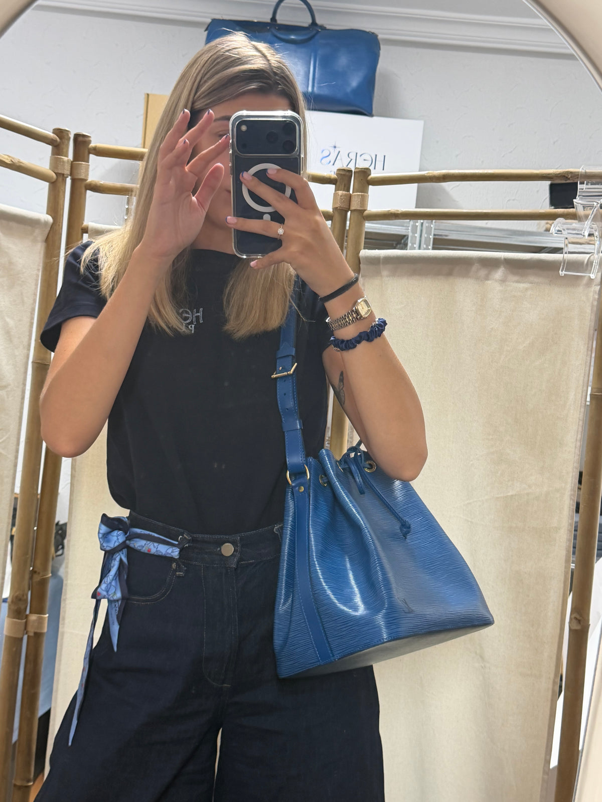 Louis Vuitton Petit Noé Piel Epi Azul