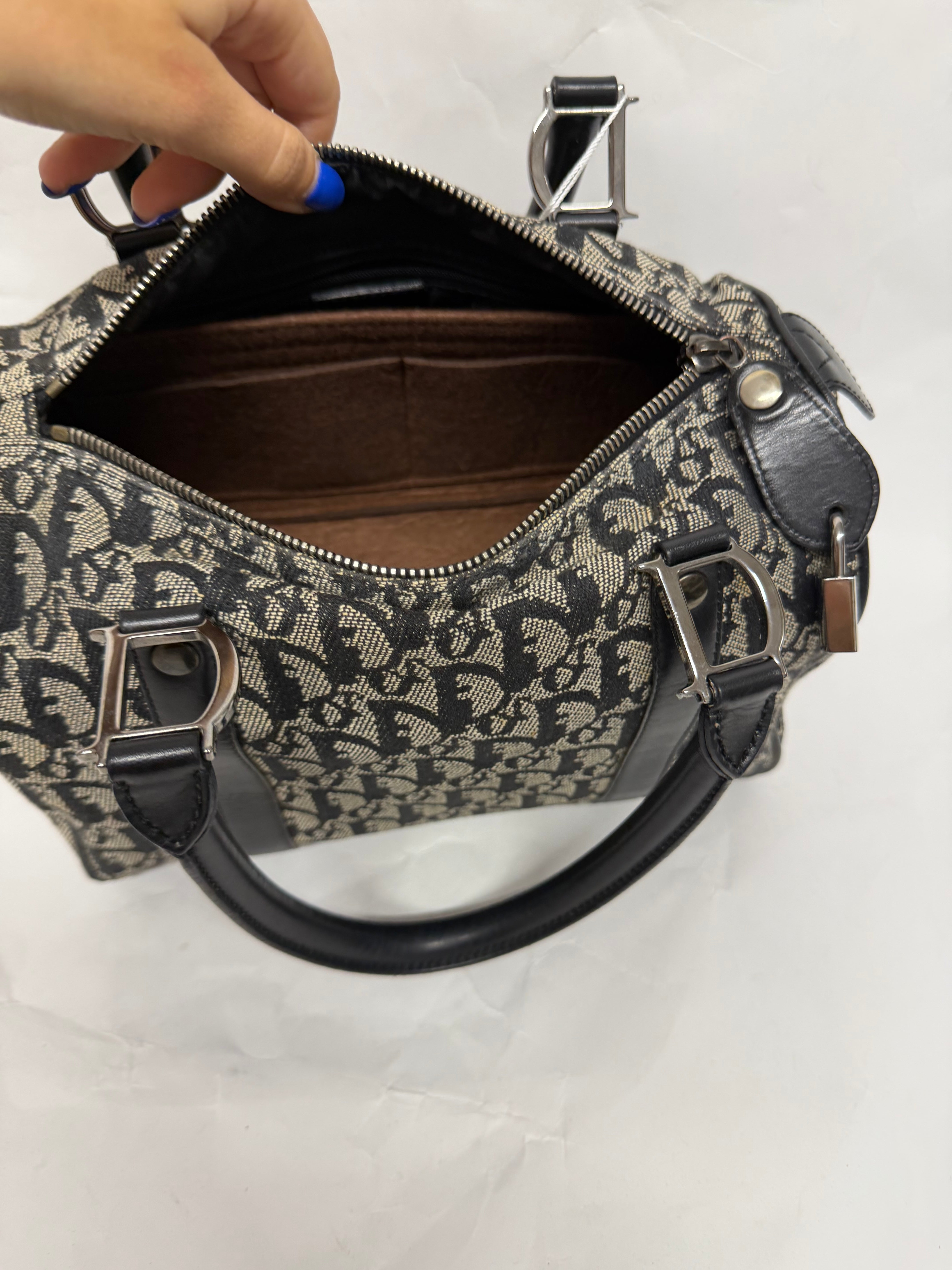 Dior Trotter Boston 25 Canvas Negro