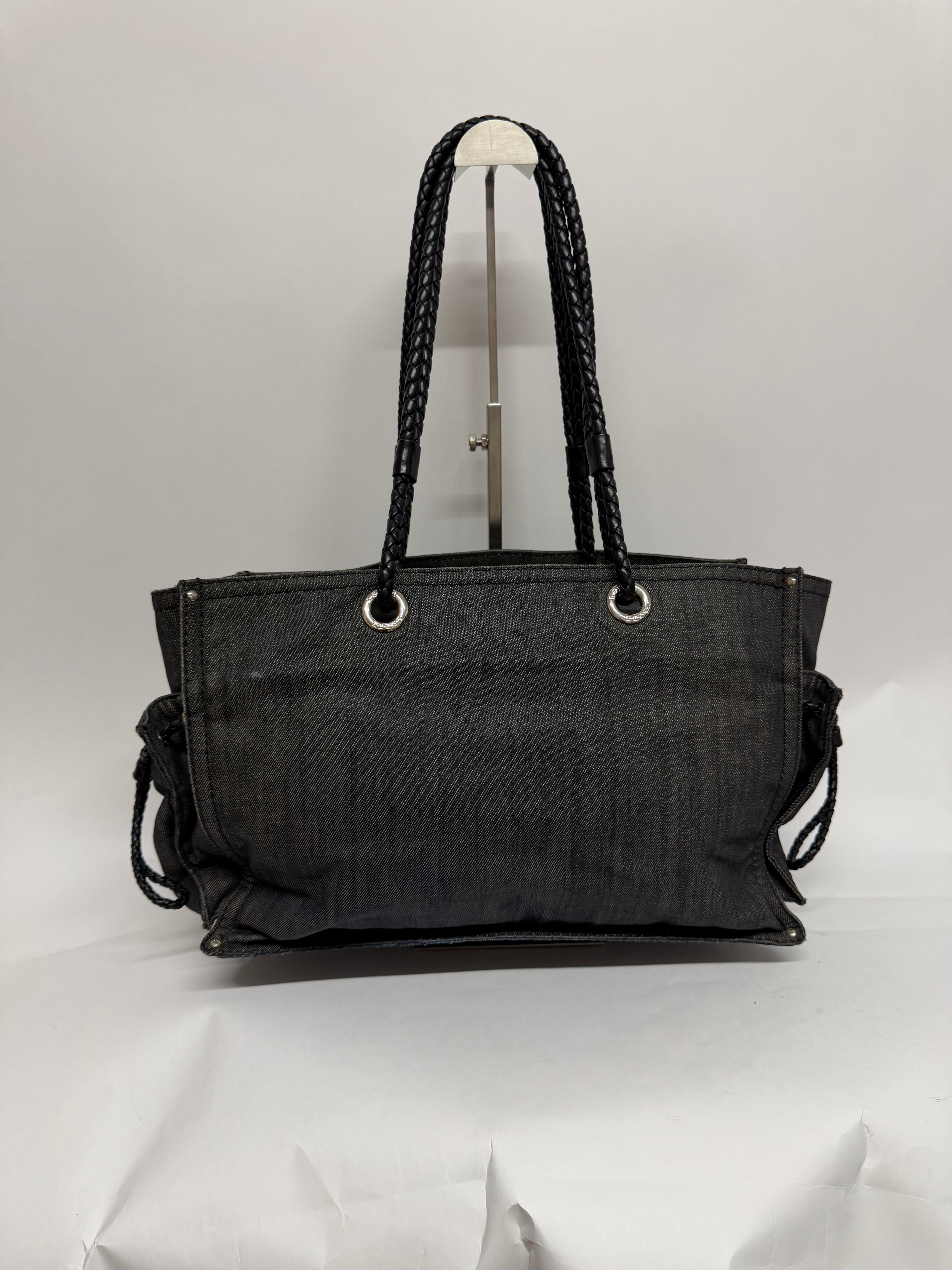 Loewe Tote Denim Oscuro Logo y Corona