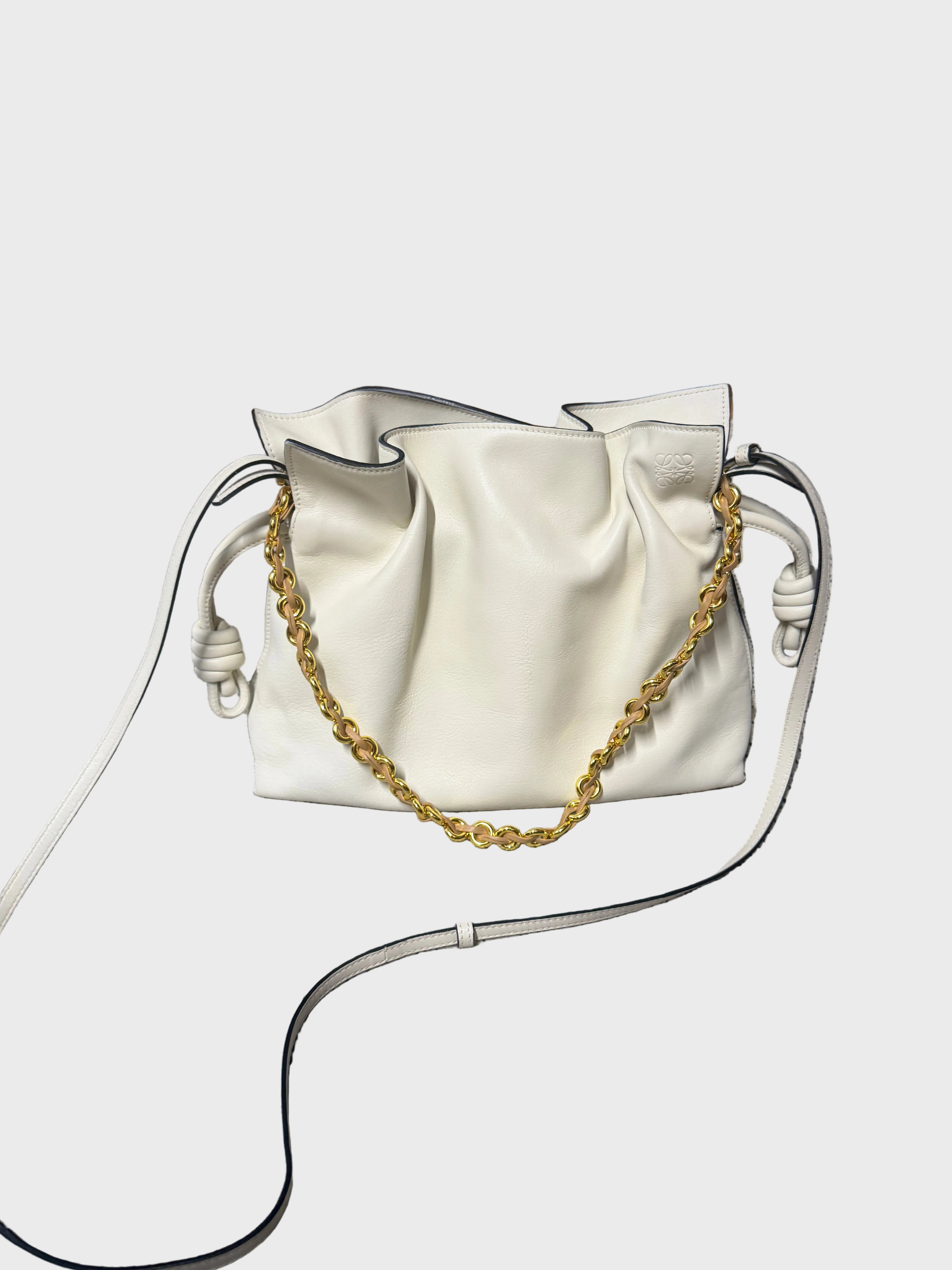 Loewe Flamenco Mediano Piel Blanco Roto