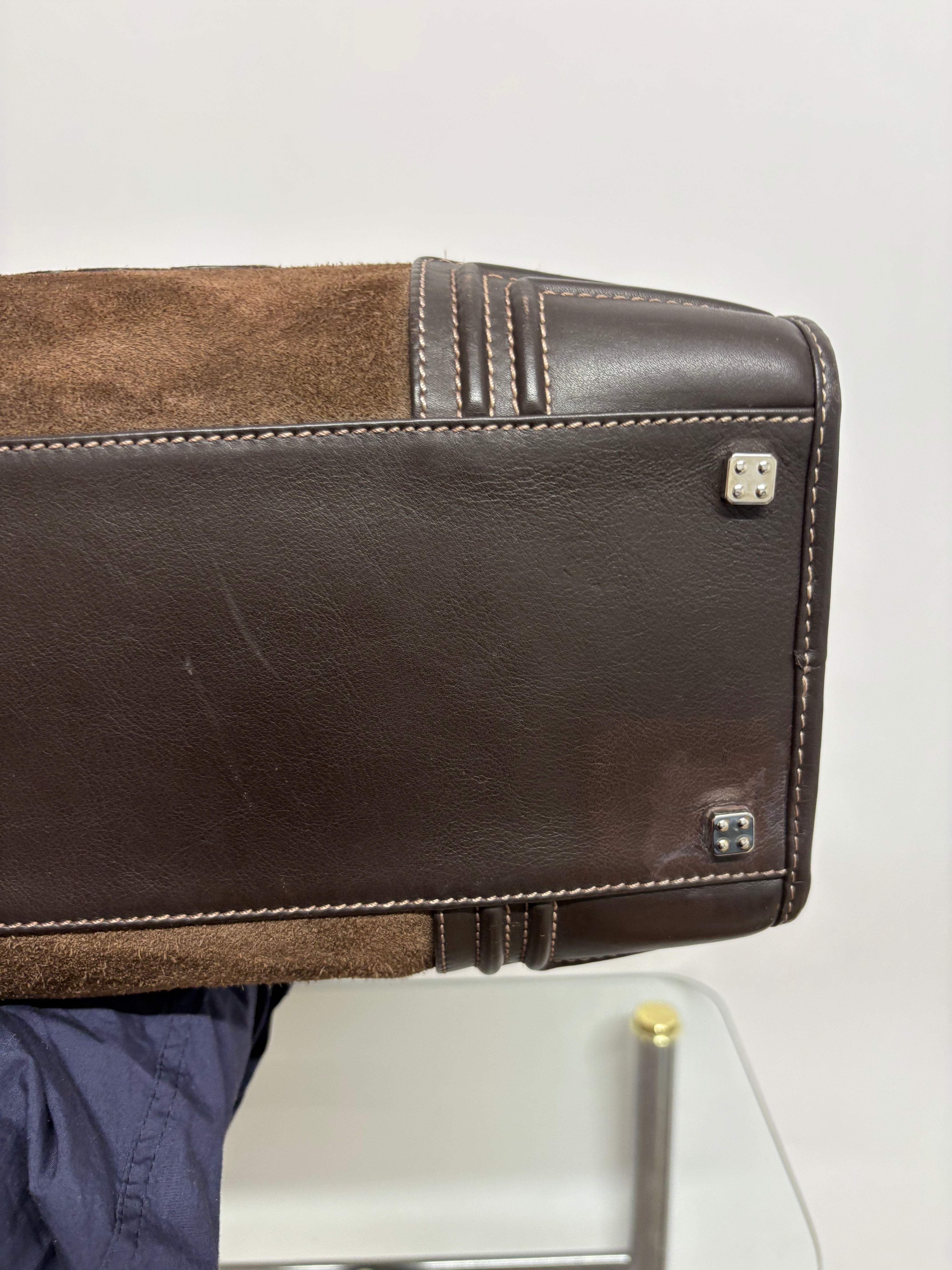 Loewe Amazona 35 marrón chocolate ante y piel