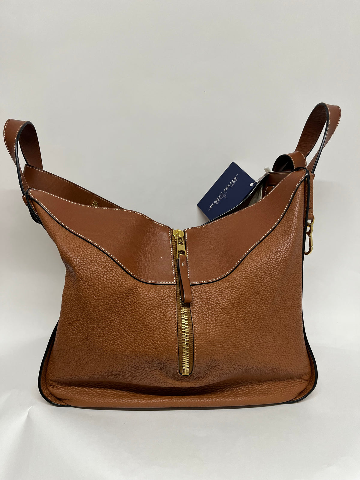 Loewe Hammock GRANDE Piel Graneada Marrón Camel Herrajes Dorados