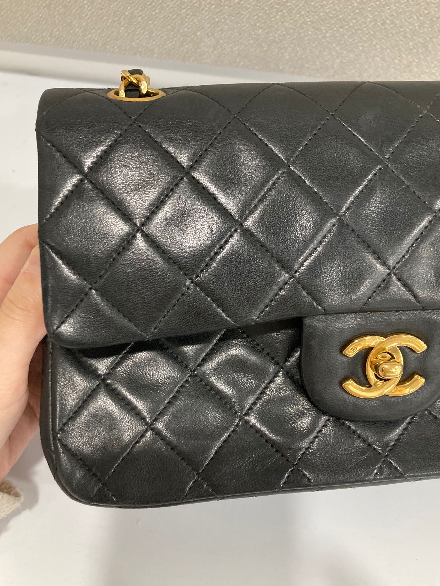 Chanel timeless 23 doble flap negro serie 1