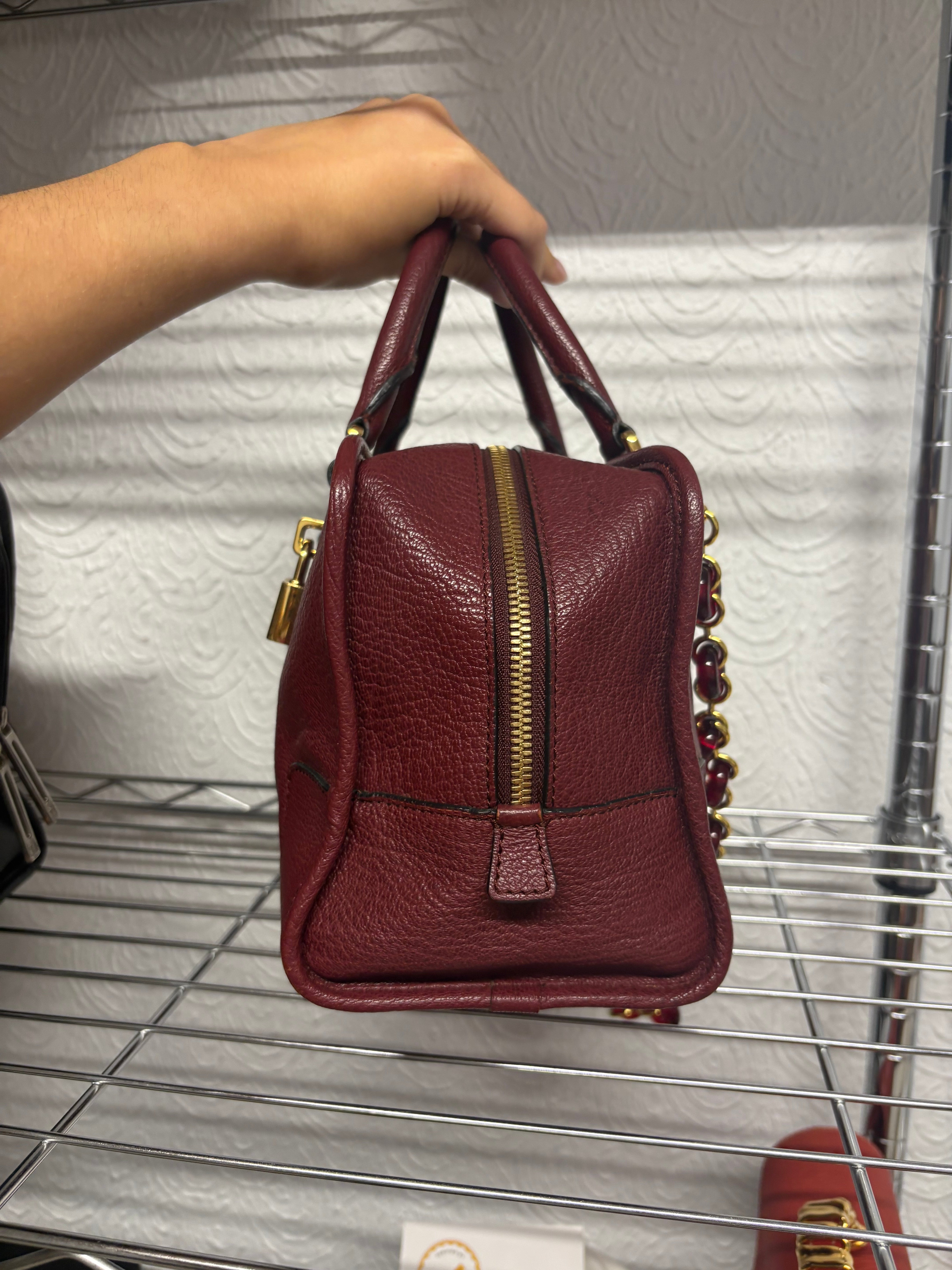 Loewe amazona burdeos 28 con 2 bandoleras